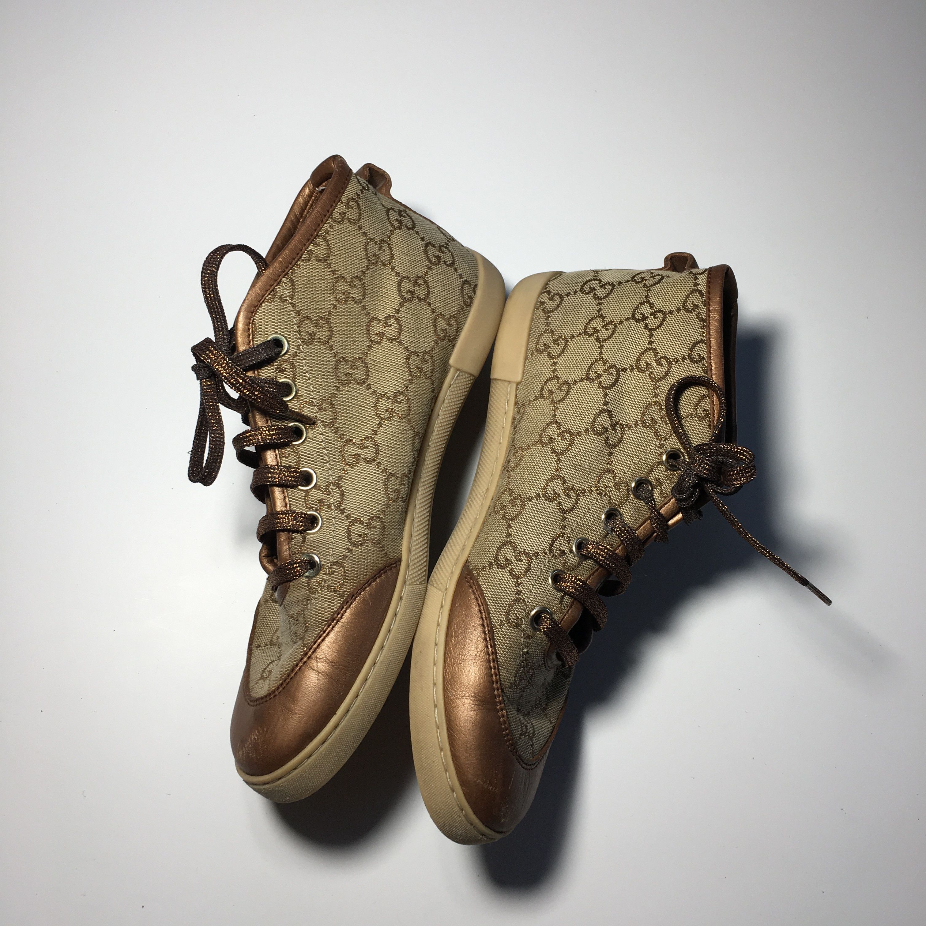 Gucci Women's Gucci GG Monogram High Top Sneakers Size 6 (EUR 35) Size US 5 / IT 35 - 3 Thumbnail