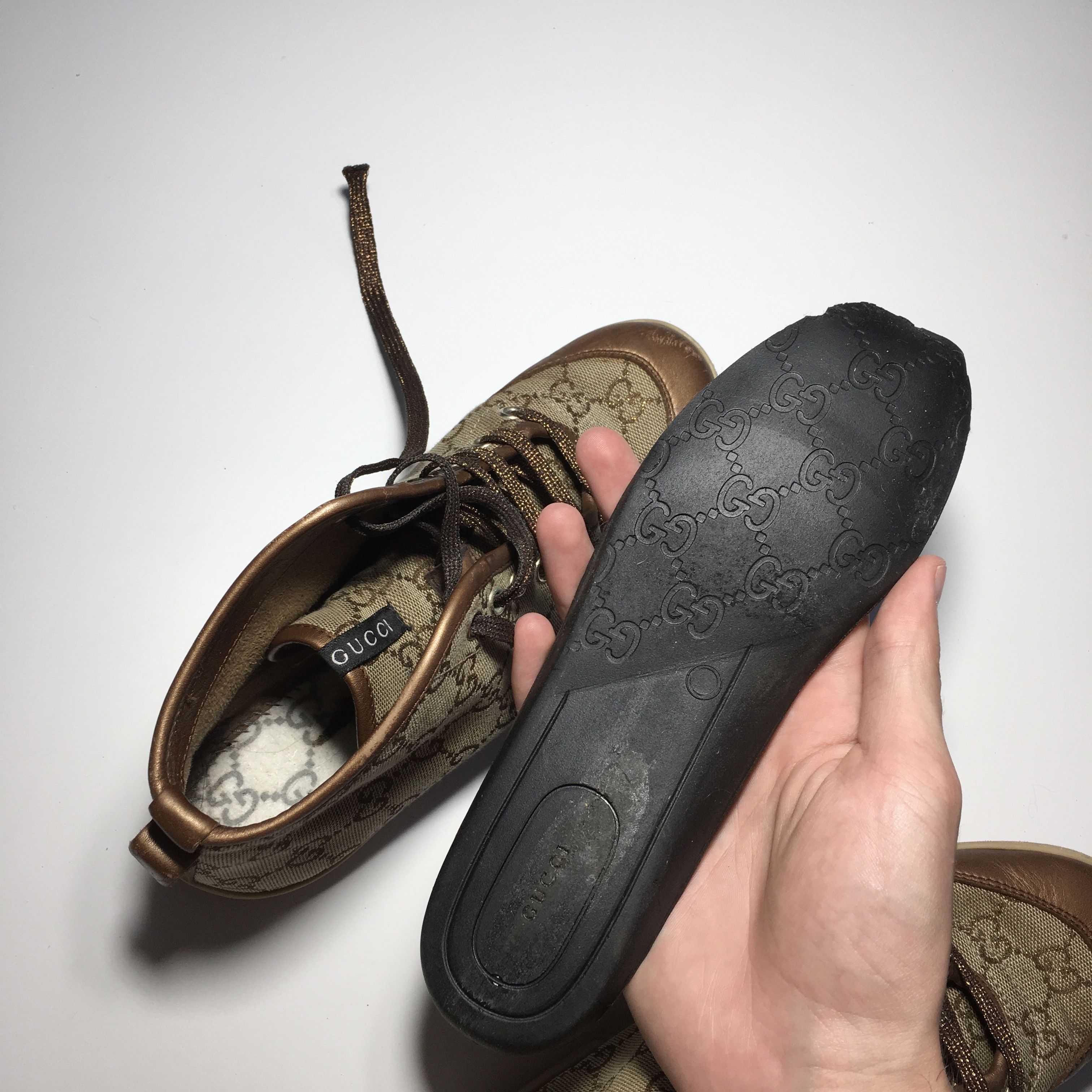 Gucci Women's Gucci GG Monogram High Top Sneakers Size 6 (EUR 35) Size US 5 / IT 35 - 9 Thumbnail