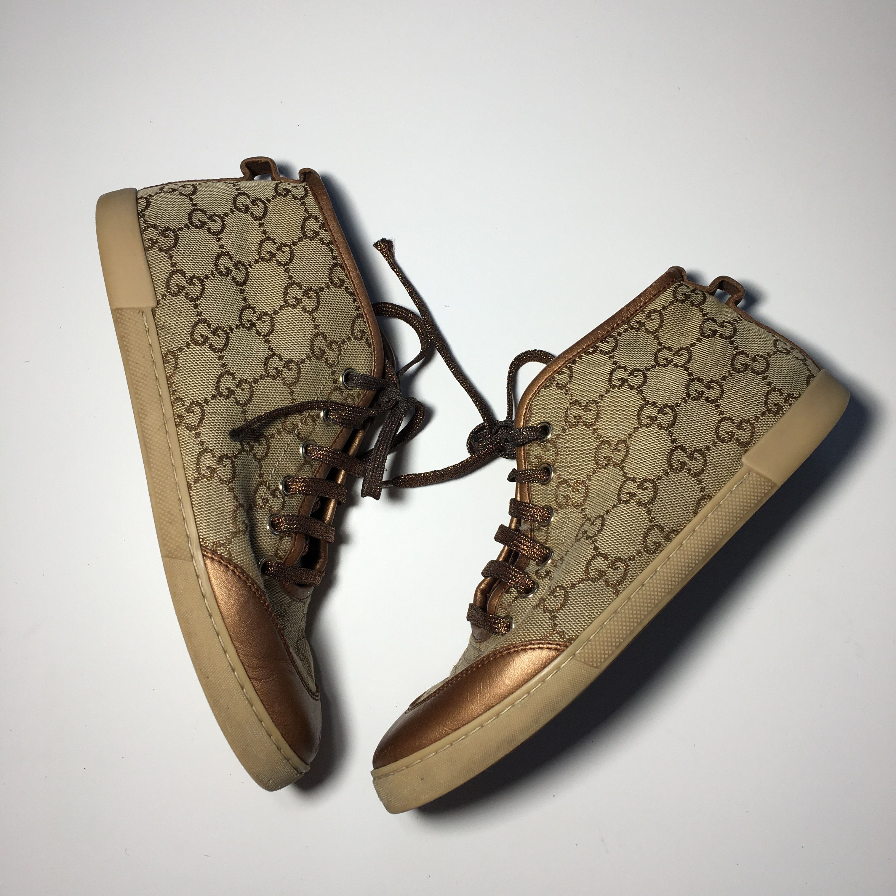 Gucci Women's Gucci GG Monogram High Top Sneakers Size 6 (EUR 35) Size US 5 / IT 35 - 2 Thumbnail