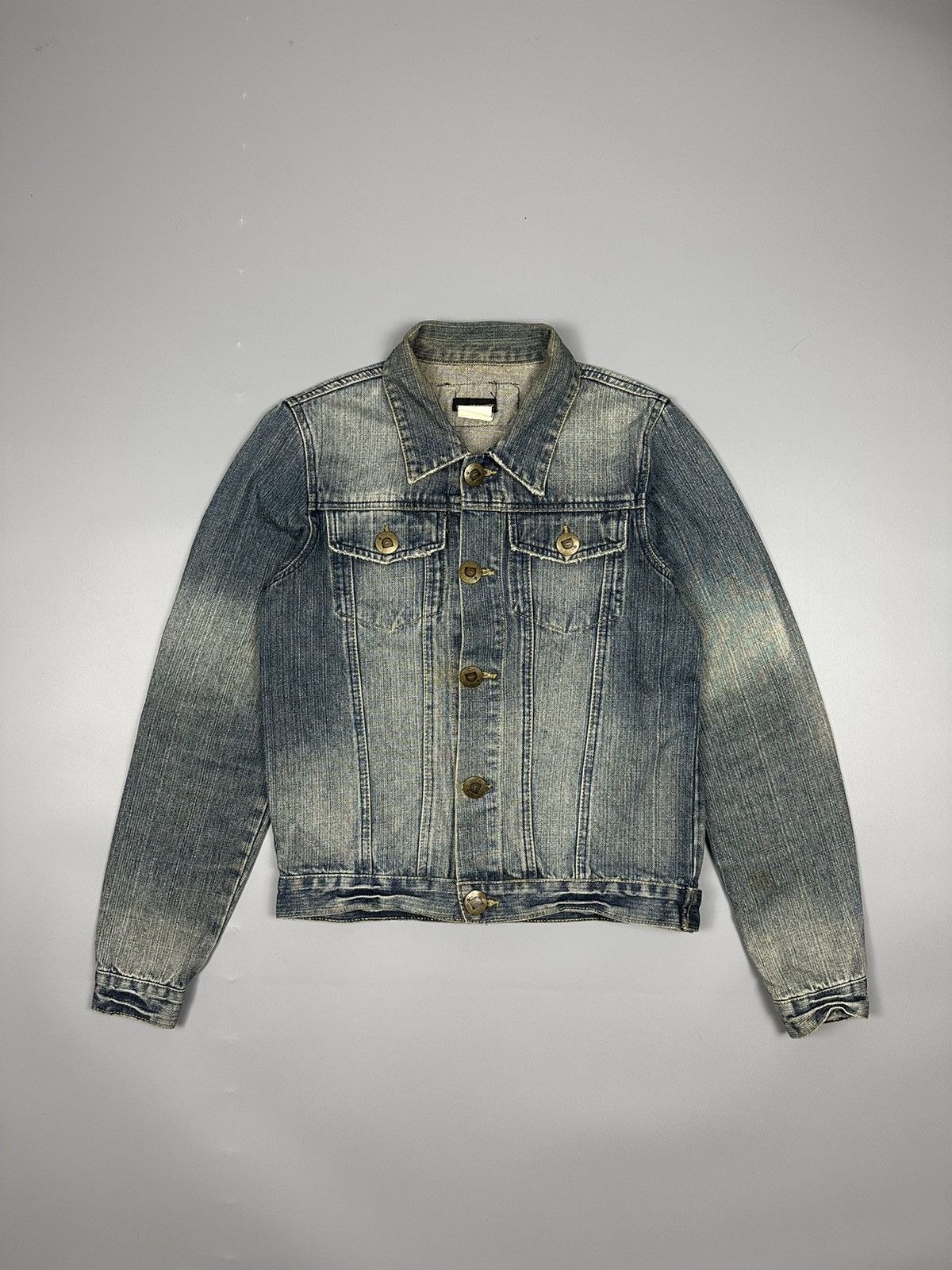 image of Dsquared2 Vintage Dsquared Chip Chip Motherfucker Denim Jacket in Blue, Men's (Size Medium)