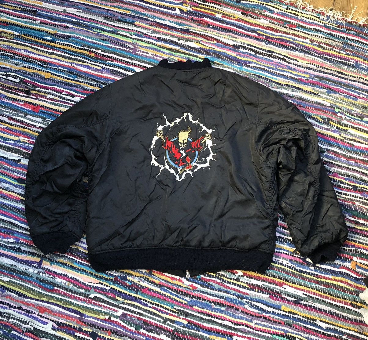 Vintage Black thunderdome vintage bomber ma1 jacket M 90s thunder