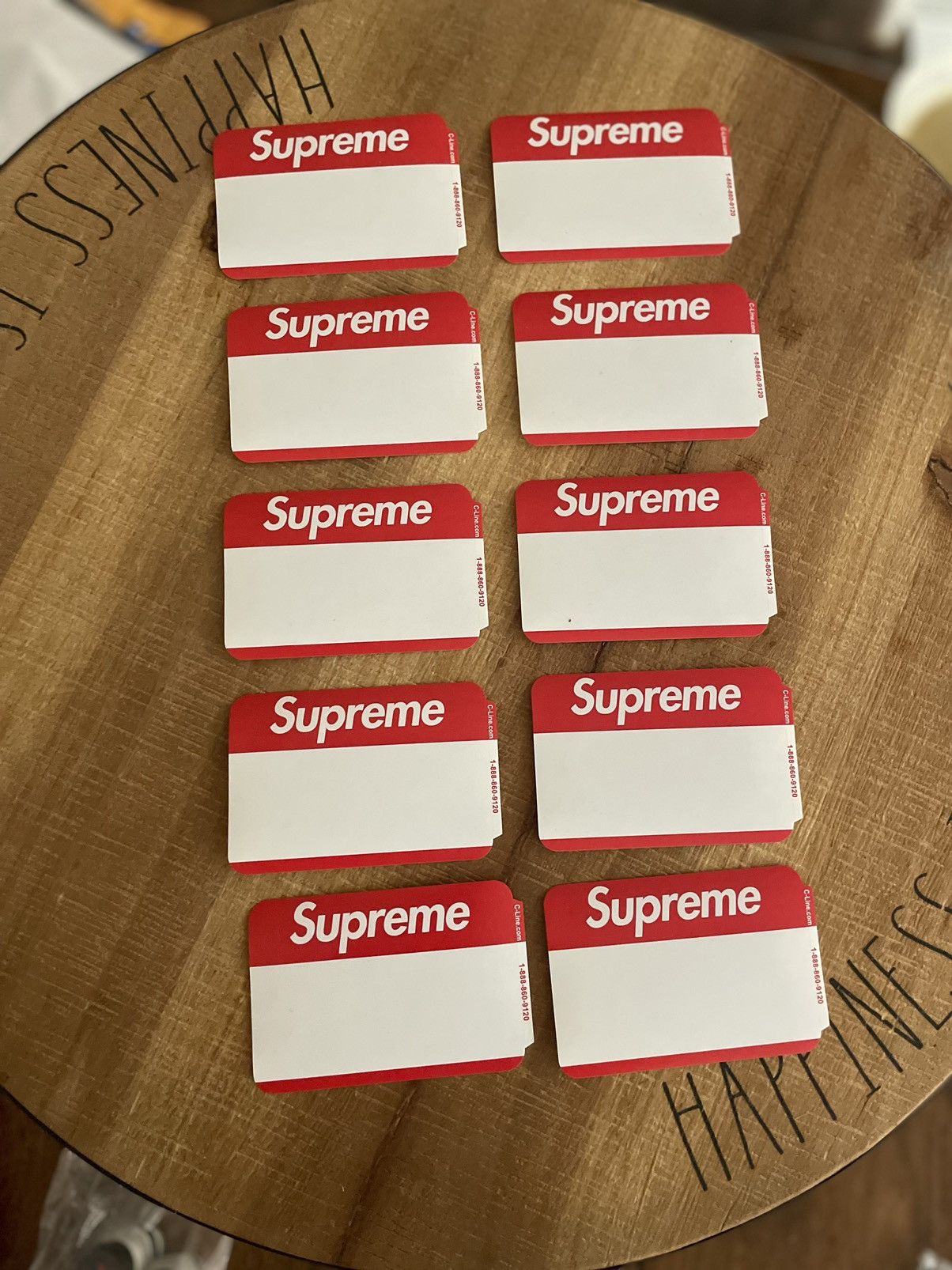 Supreme Supreme Name Tag Egg Shell Stickers | Grailed