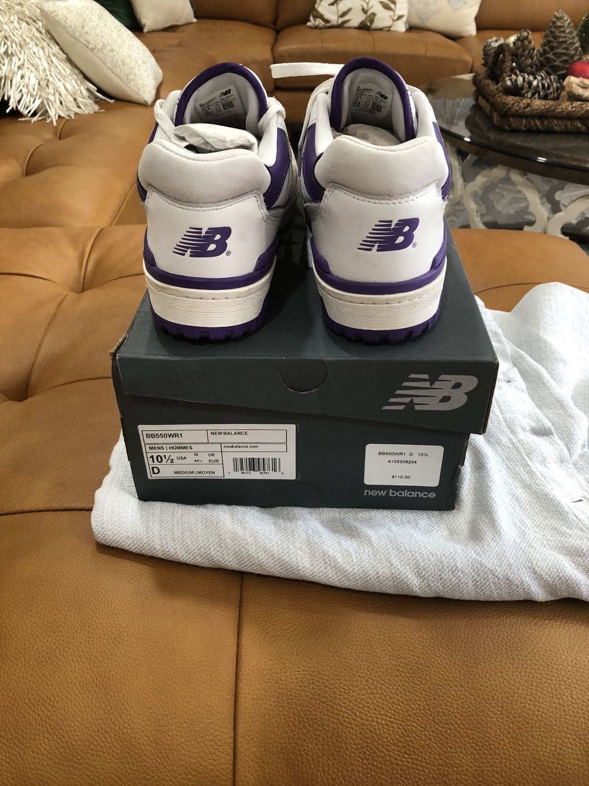 New Balance × Vintage New Balance 550 White / Purple Size US 10.5 / EU 43-44 - 6 Thumbnail