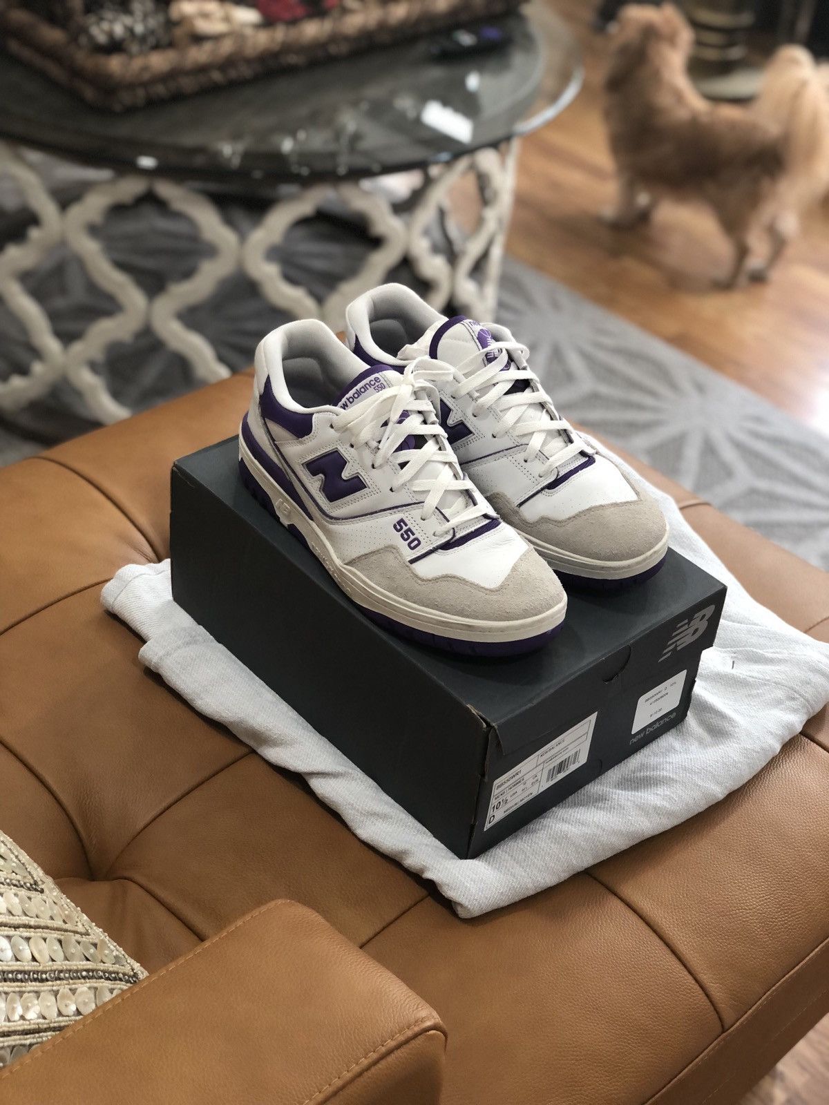 New Balance × Vintage New Balance 550 White / Purple Size US 10.5 / EU 43-44 - 7 Thumbnail