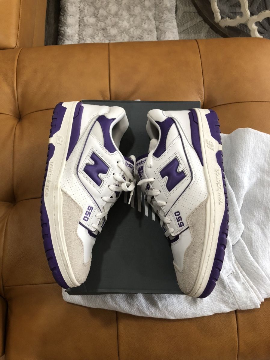 New Balance × Vintage New Balance 550 White / Purple Size US 10.5 / EU 43-44 - 4 Thumbnail