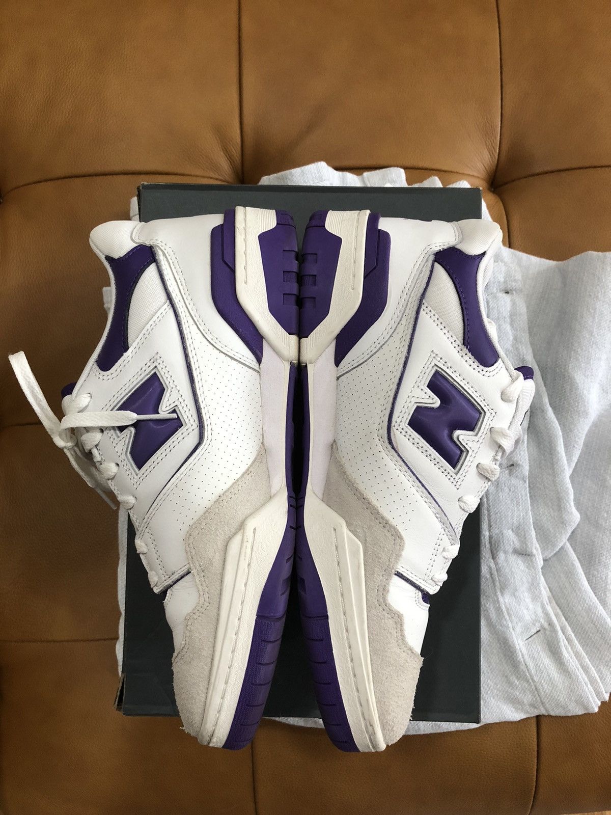 New Balance × Vintage New Balance 550 White / Purple Size US 10.5 / EU 43-44 - 3 Thumbnail