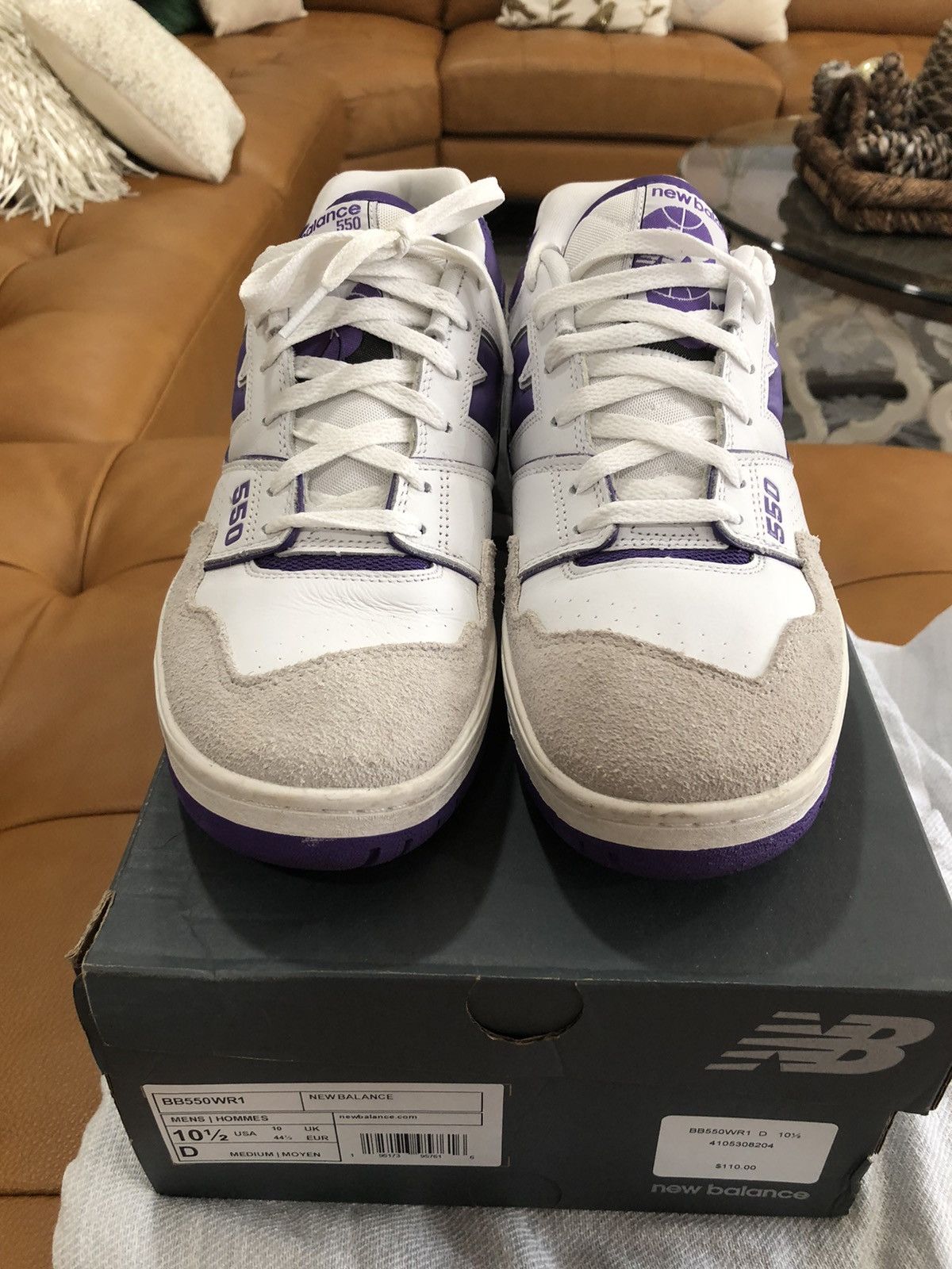 New Balance × Vintage New Balance 550 White / Purple Size US 10.5 / EU 43-44 - 5 Thumbnail