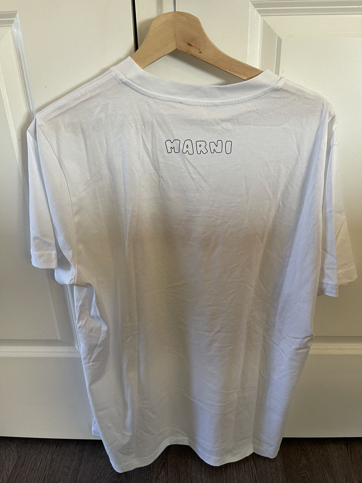 Marni Marni Logo Print Cotton-Jersey T-Shirt Size US L / EU 52-54 / 3 - 2 Thumbnail