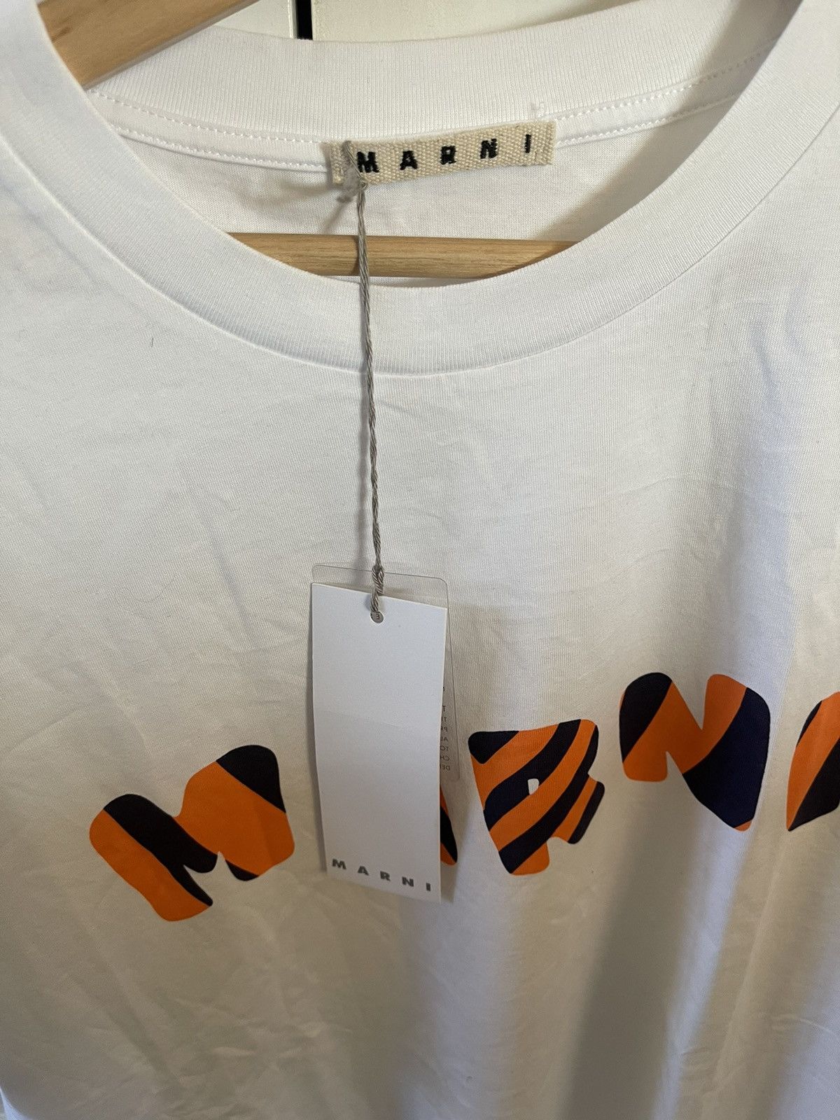 Marni Marni Logo Print Cotton-Jersey T-Shirt Size US L / EU 52-54 / 3 - 3 Thumbnail