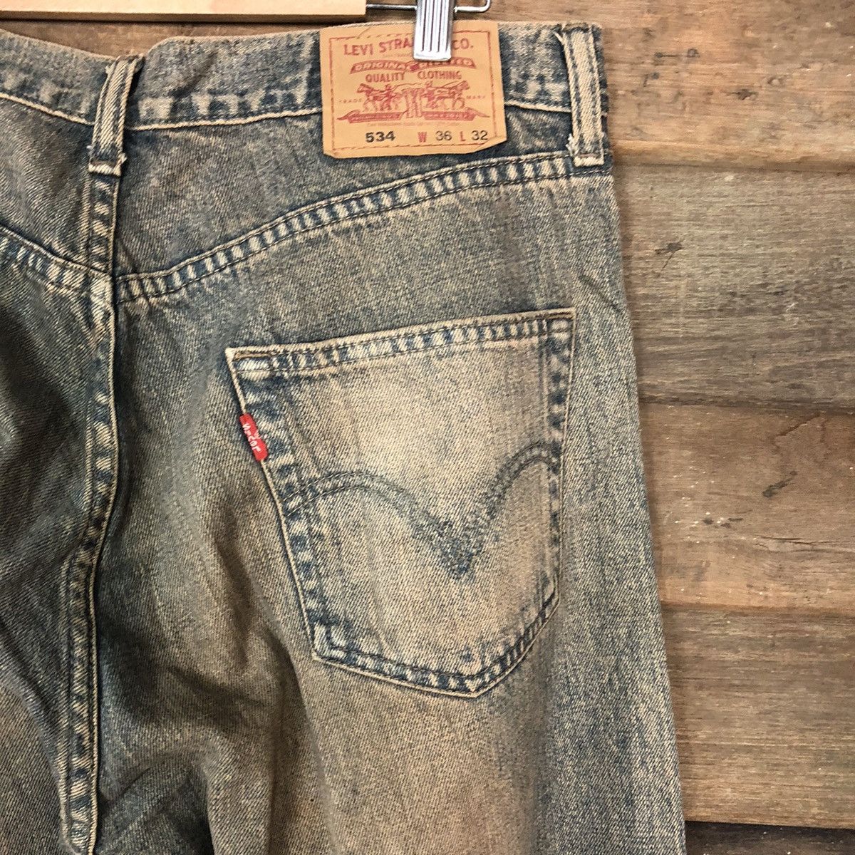 Levi's Levis 534 faded vintage denim jeans pants #106B Size US 35 - 12 Thumbnail