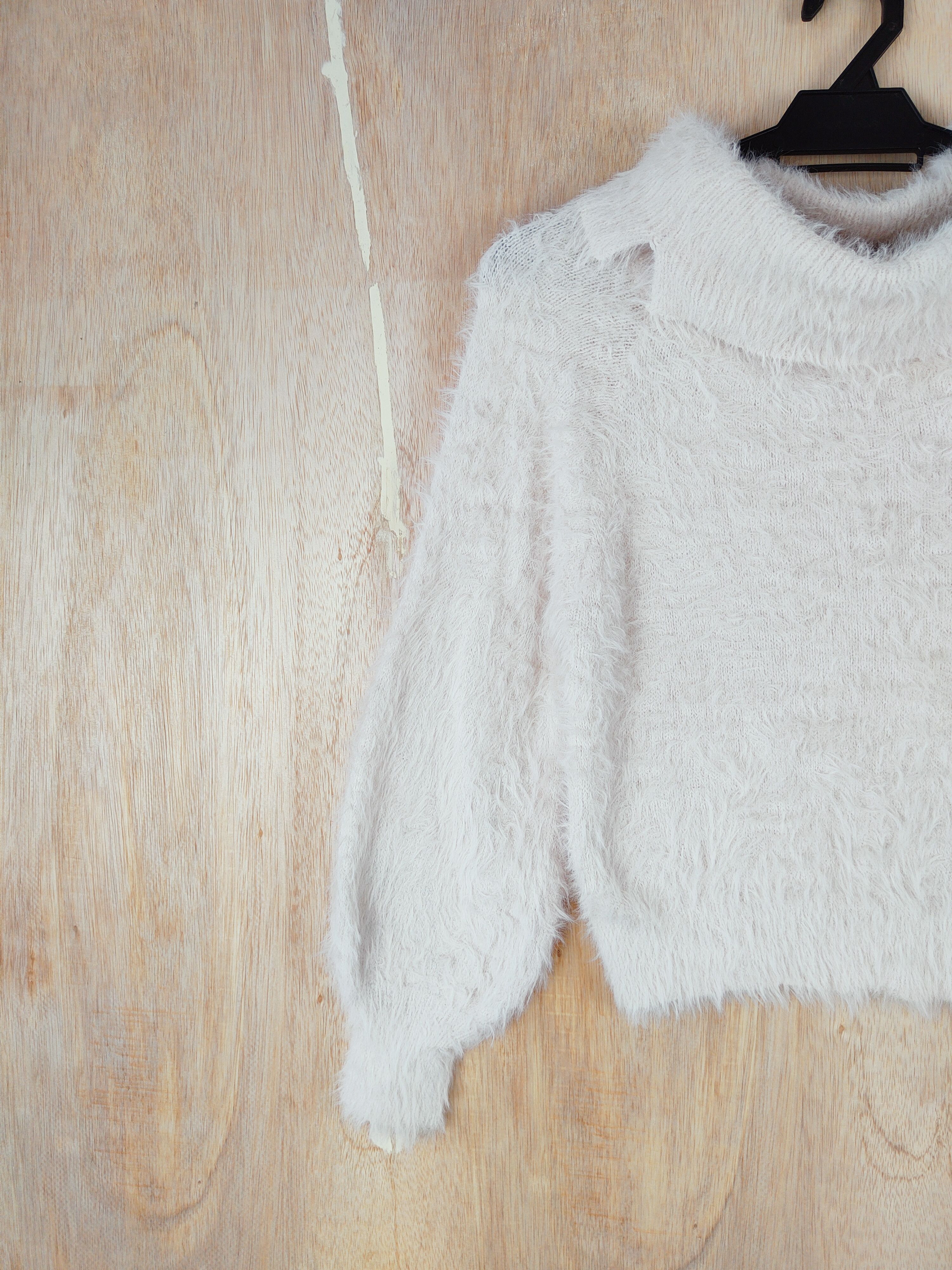 Homespun Knitwear × Japanese Brand Browny White Shag Shaggy Fur Mohair Knitwear #S273 Size XS / US 0-2 / IT 36-38 - 6 Thumbnail