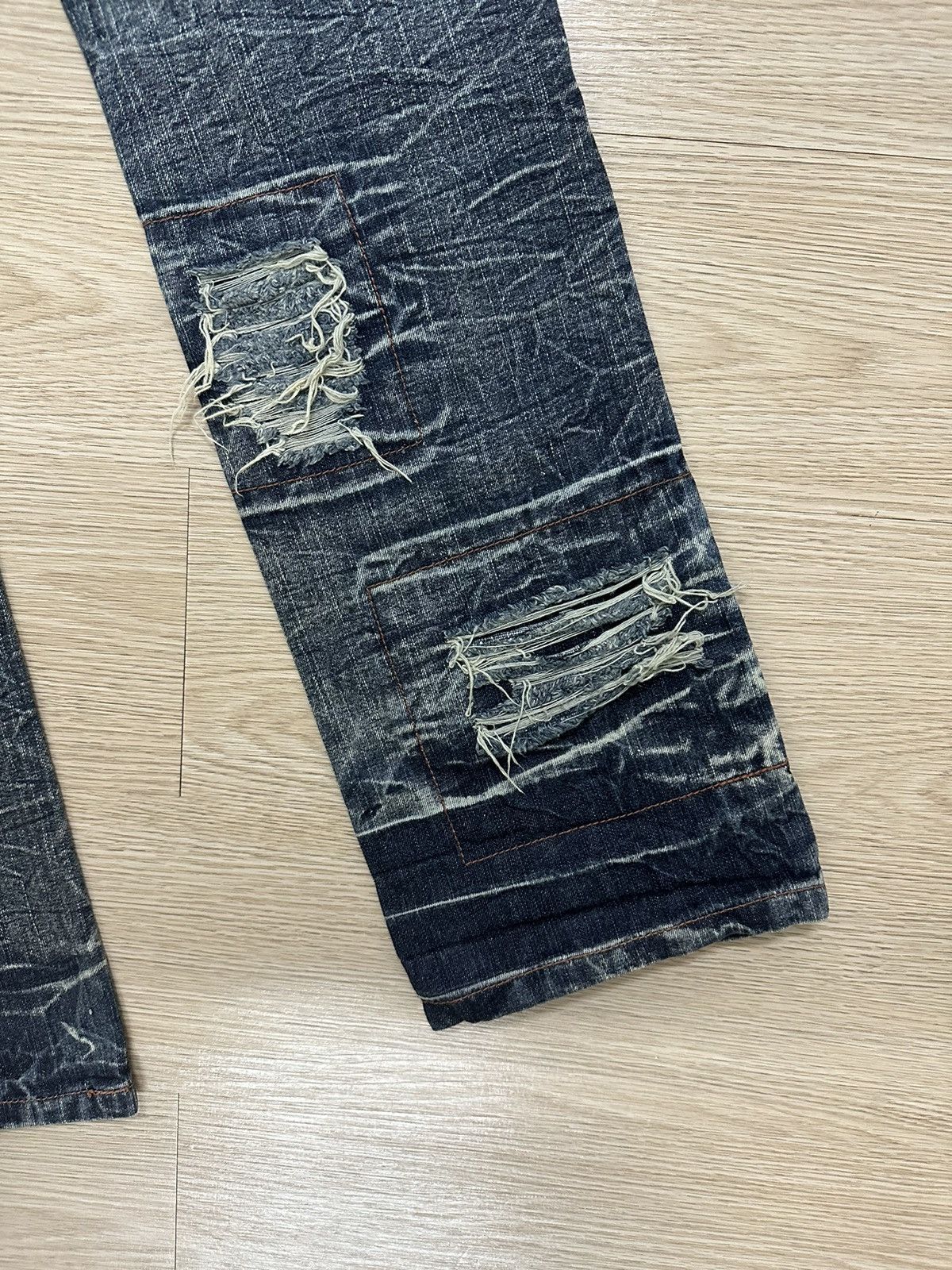 Japanese Brand × LOWBOX × Seditionaries Rare Lowbox Patchwork Punk Style Jeans Travis Scott Size 34" / US 12 / IT 48 - 13 Thumbnail