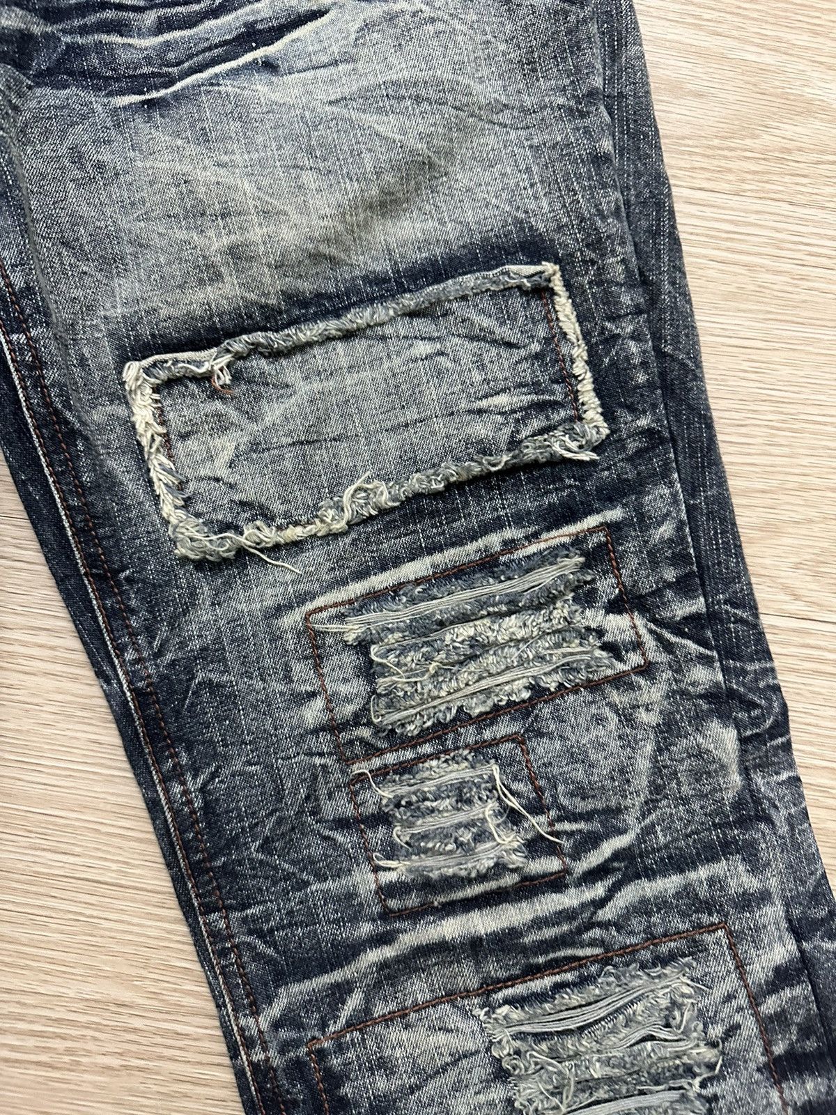 Japanese Brand × LOWBOX × Seditionaries Rare Lowbox Patchwork Punk Style Jeans Travis Scott Size 34" / US 12 / IT 48 - 6 Thumbnail