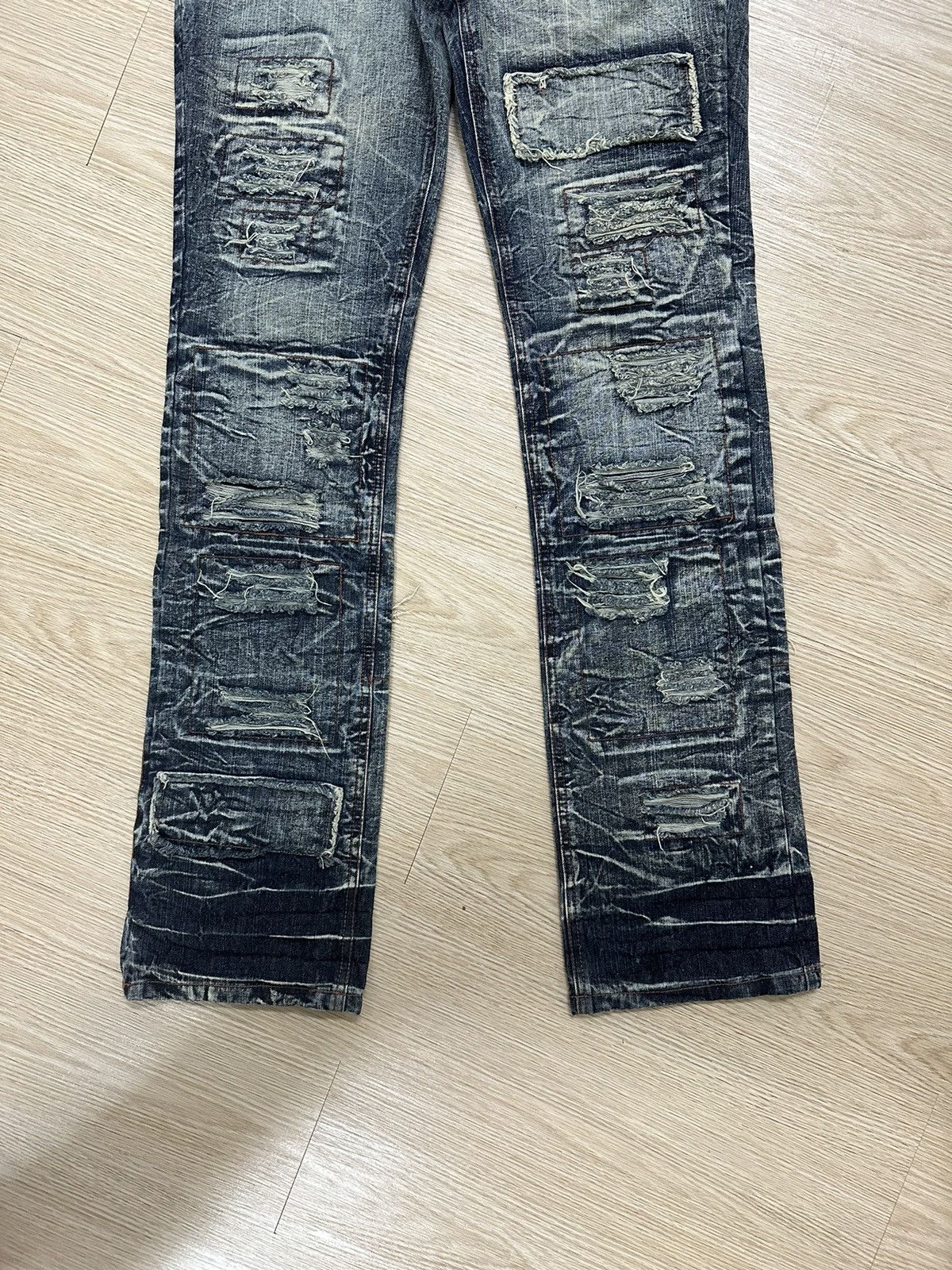 Japanese Brand × LOWBOX × Seditionaries Rare Lowbox Patchwork Punk Style Jeans Travis Scott Size 34" / US 12 / IT 48 - 4 Thumbnail