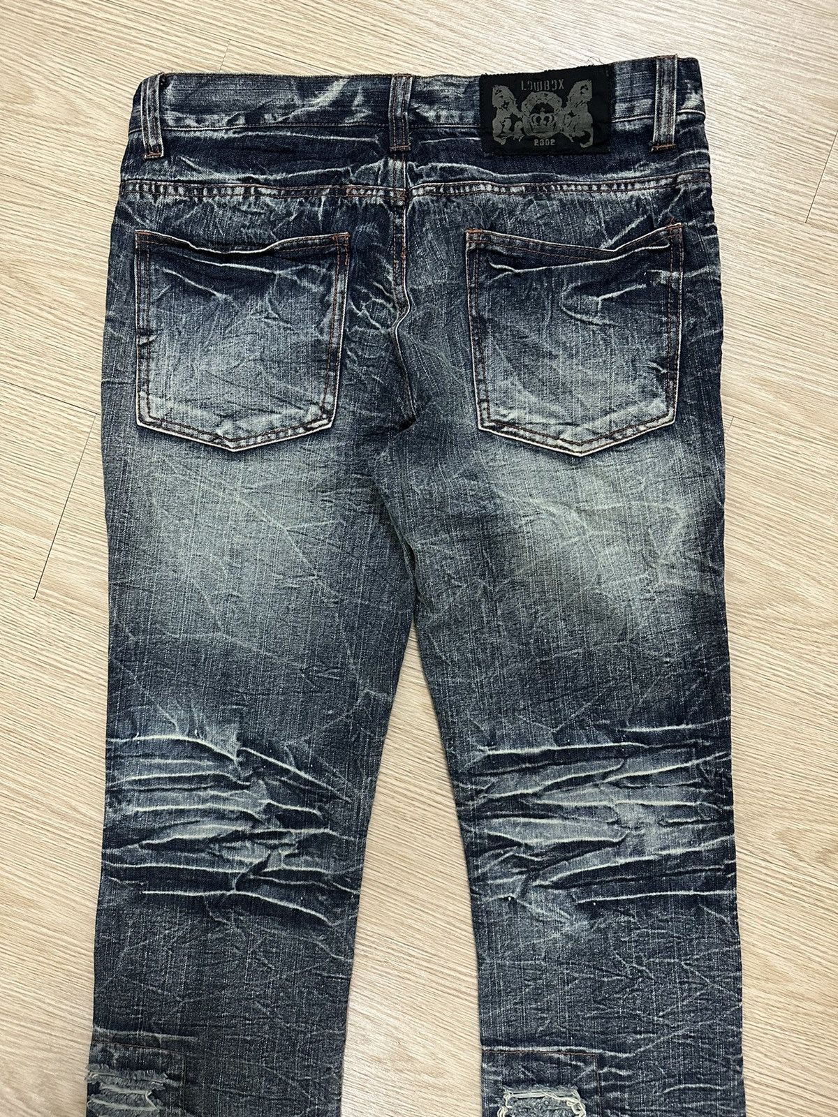 Japanese Brand × LOWBOX × Seditionaries Rare Lowbox Patchwork Punk Style Jeans Travis Scott Size 34" / US 12 / IT 48 - 11 Thumbnail