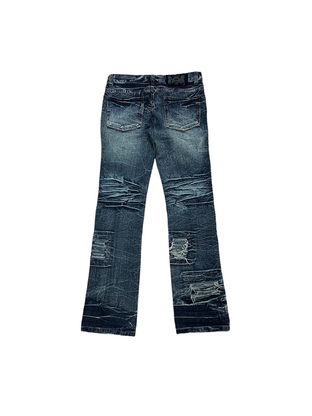 Japanese Brand × LOWBOX × Seditionaries Rare Lowbox Patchwork Punk Style Jeans Travis Scott Size 34" / US 12 / IT 48 - 2 Thumbnail