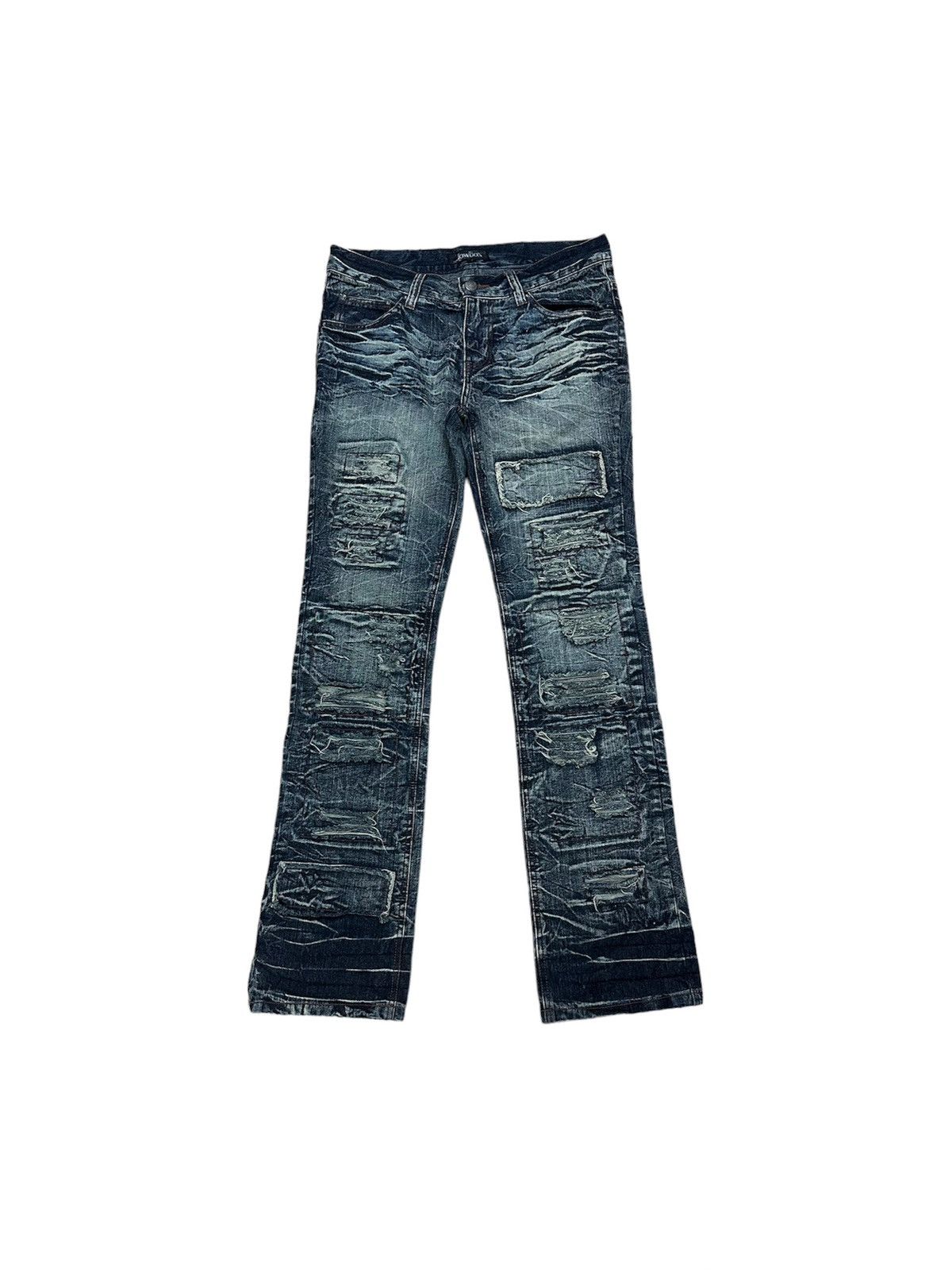 Japanese Brand × LOWBOX × Seditionaries Rare Lowbox Patchwork Punk Style Jeans Travis Scott Size 34" / US 12 / IT 48 - 1 Thumbnail