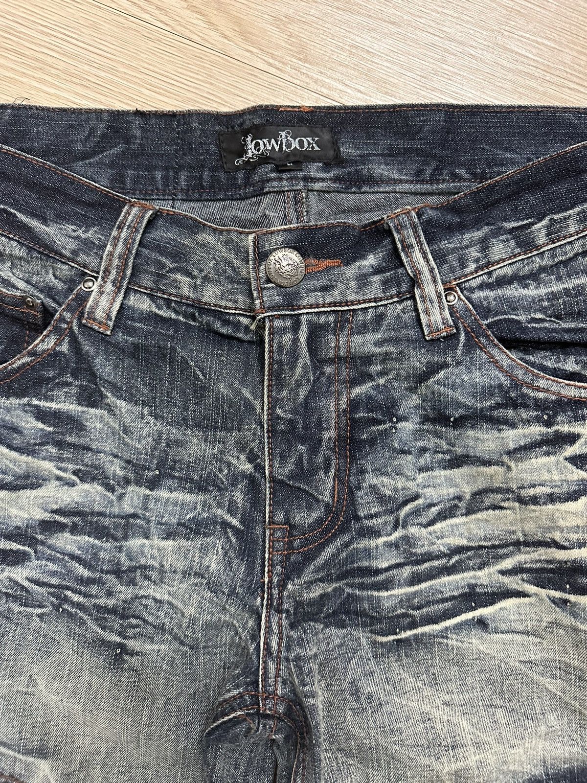 Japanese Brand × LOWBOX × Seditionaries Rare Lowbox Patchwork Punk Style Jeans Travis Scott Size 34" / US 12 / IT 48 - 7 Thumbnail