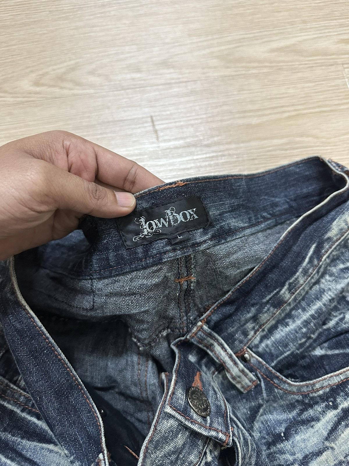 Japanese Brand × LOWBOX × Seditionaries Rare Lowbox Patchwork Punk Style Jeans Travis Scott Size 34" / US 12 / IT 48 - 9 Thumbnail