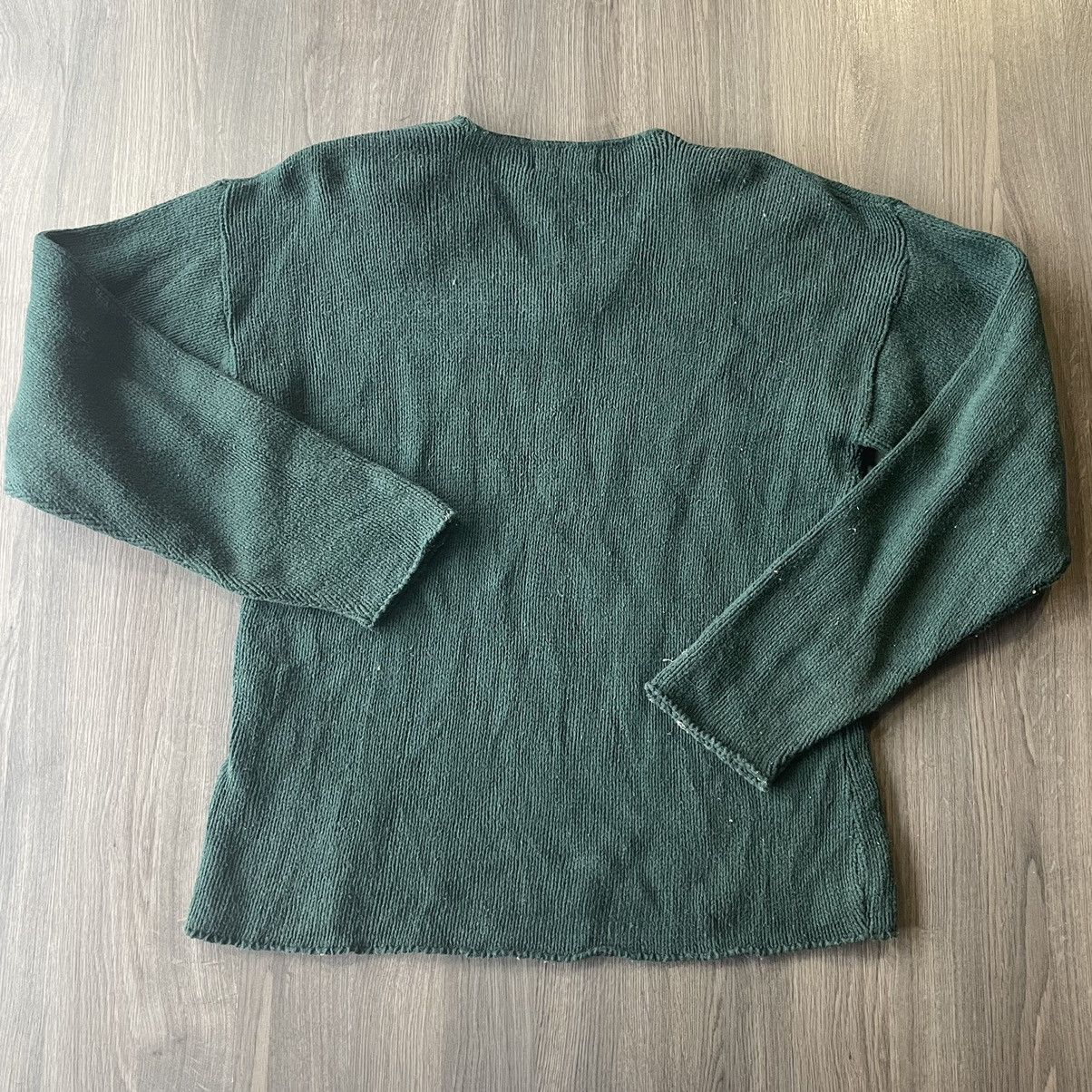 American Eagle Outfitters × Vintage 90s American Eagle Made In USA Pine Green Knitted Sweater Size US L / EU 52-54 / 3 - 3 Thumbnail