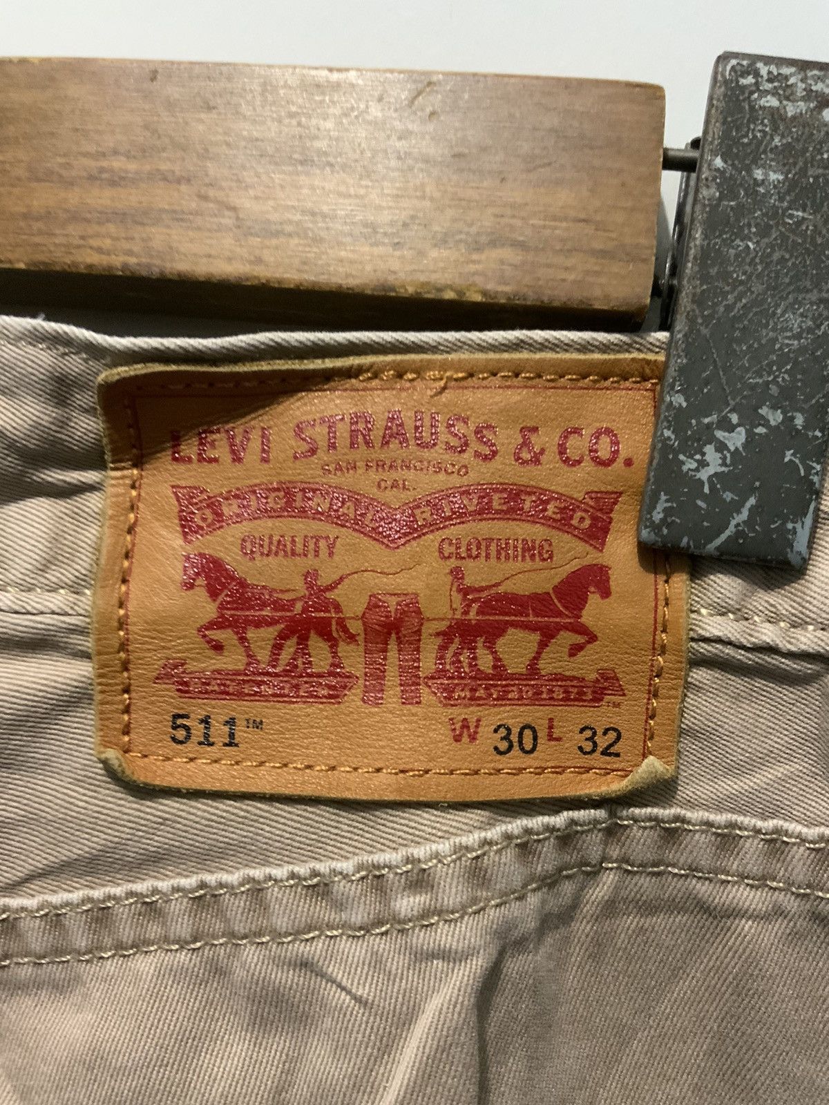 Unsound Rags Levi’s 511 Travis Scot Flare Khaki Slack Pant Size US 30 / EU 46 - 16 Thumbnail