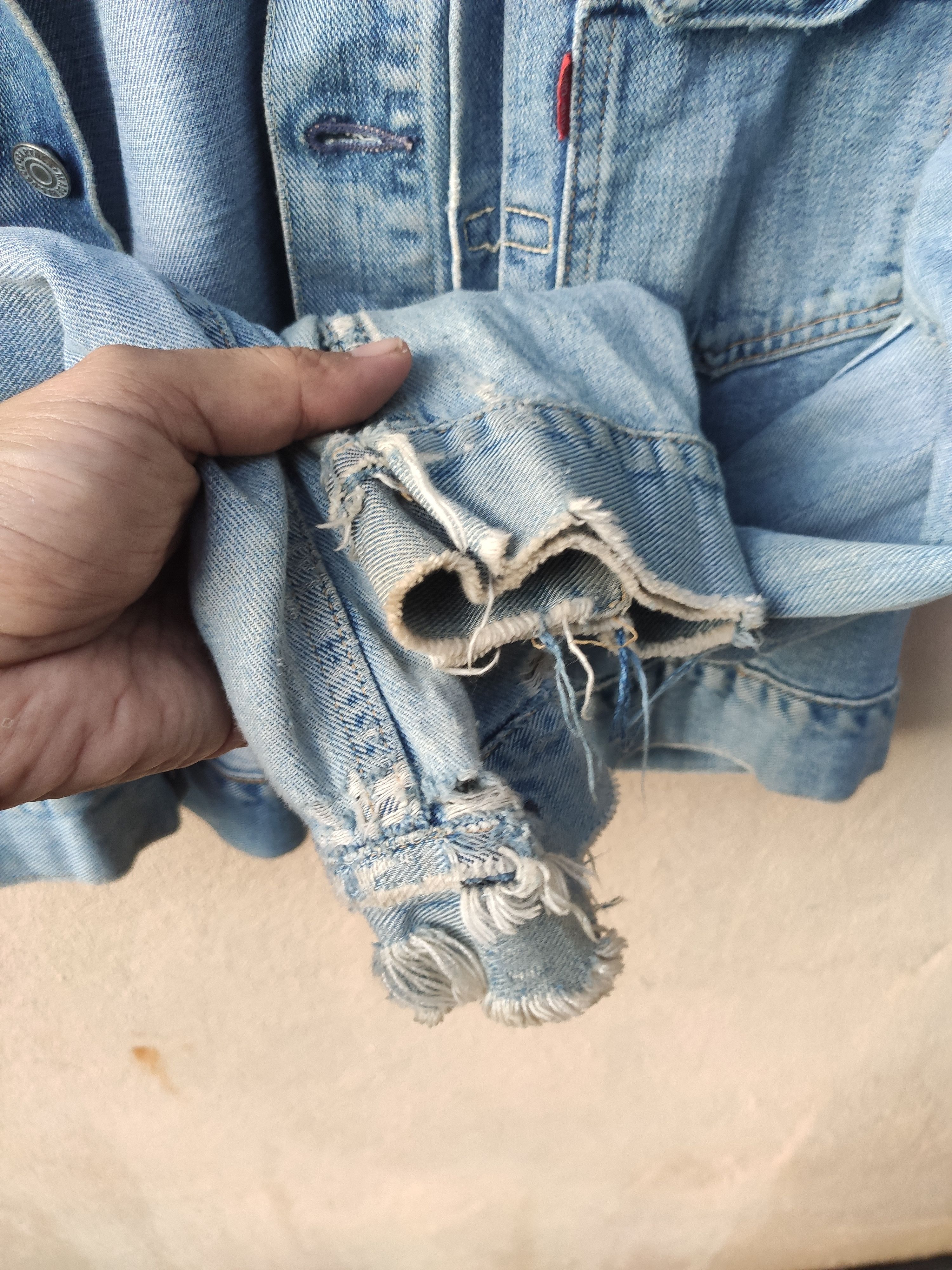 Japanese Brand Bartack Denim Jacket distressed Size S / US 4 / IT 40 - 6 Thumbnail
