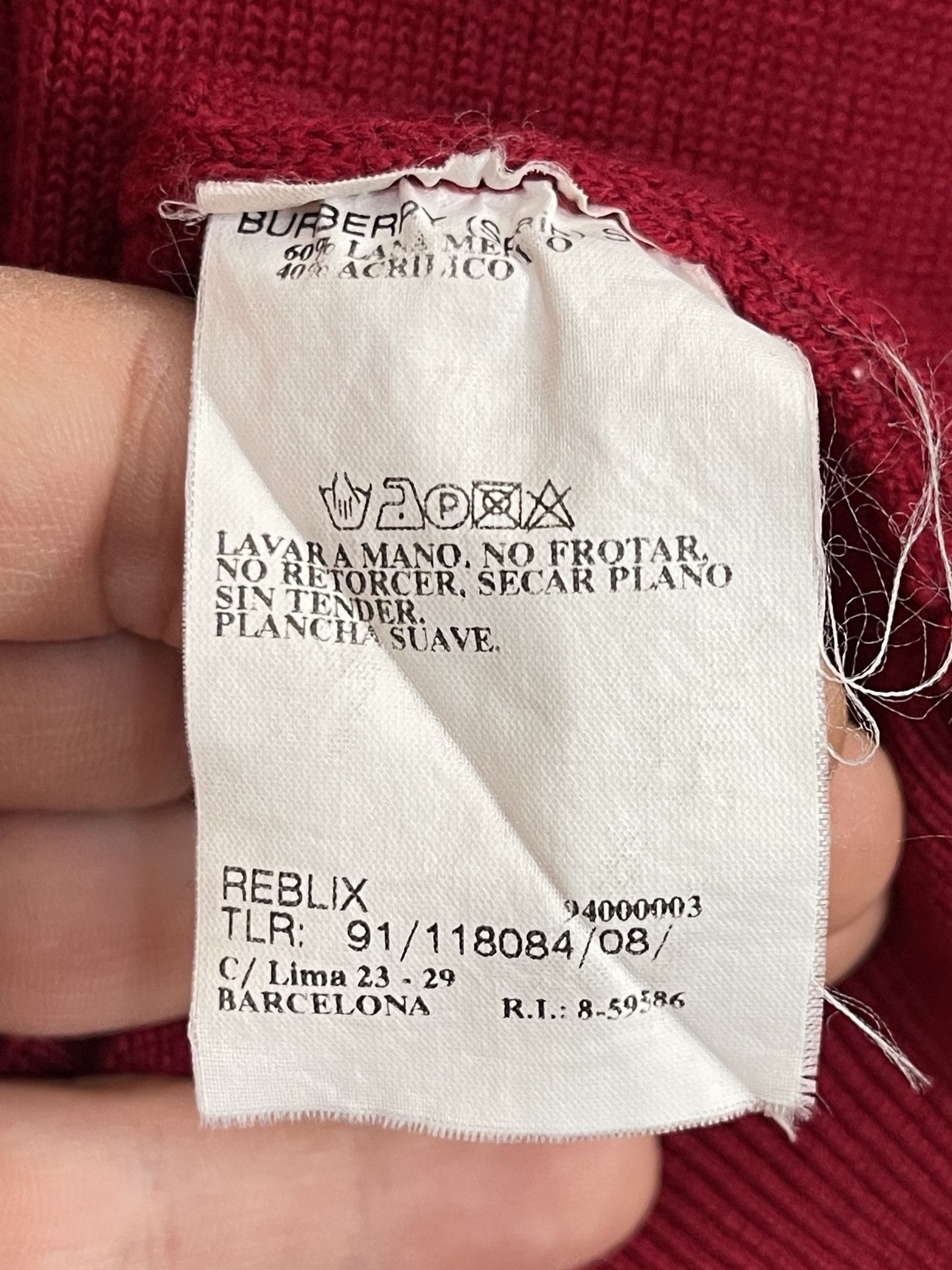 Burberry 🔥wool jumper sweater Burberry burgundy size xl wool Size US XL / EU 56 / 4 - 5 Thumbnail