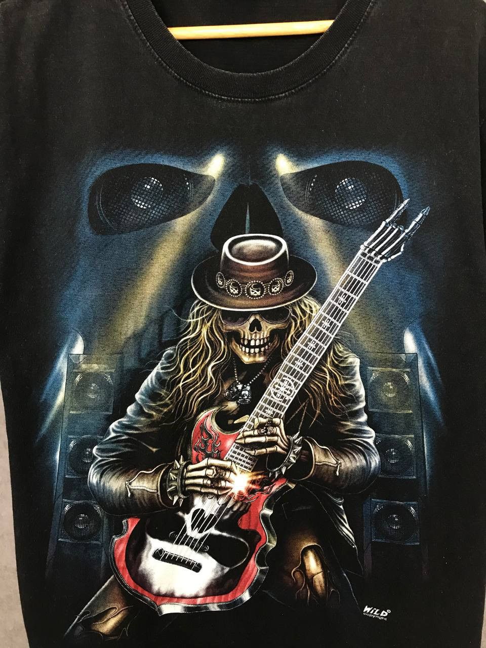 Vintage Skulls skeleton vintage rock overprinted tee Size US L / EU 52-54 / 3 - 3 Thumbnail