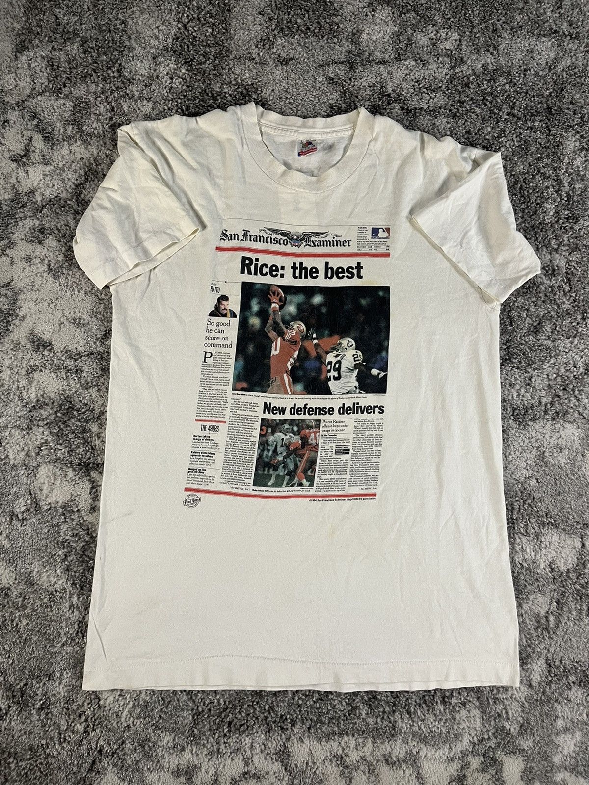 Vintage Vintage 90s 49ers Newspaper Jerry Rice Shirt NFL 1994 | Grailed