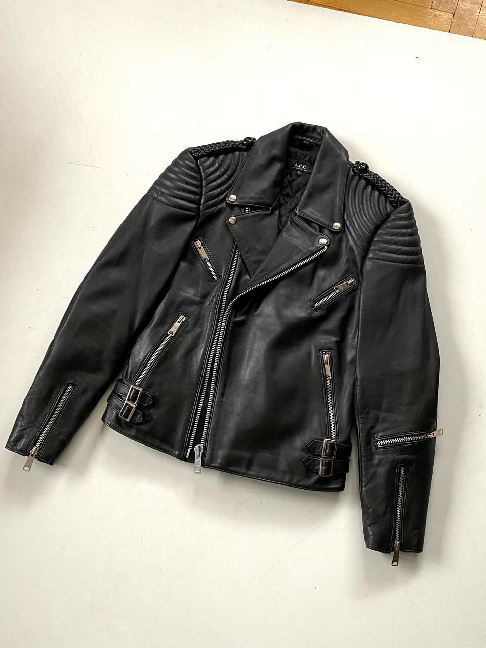 A.P.C. Leather Riders Jacket Black | END.