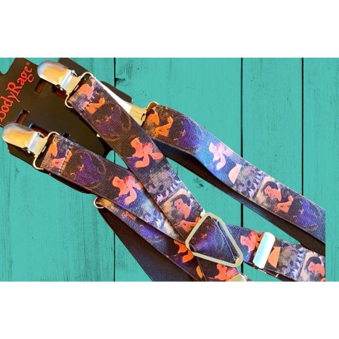Bretelles Joker DC Comics - Design Collage Violet/vert/jaune, En Nylon Extensible, Réglables, 3,8 Cm De Large
