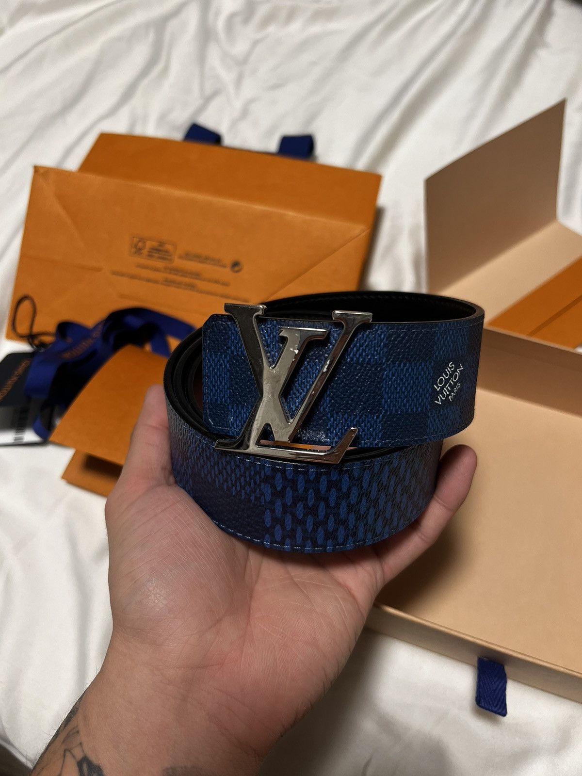 louis vuitton belts blue