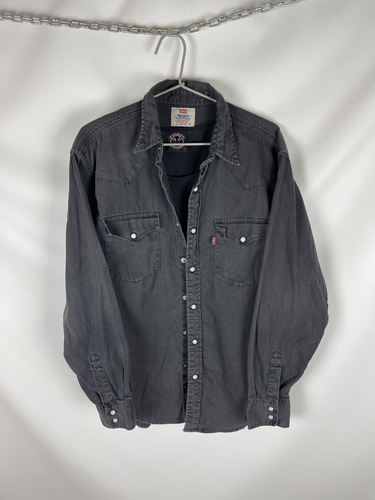 Levi's Levi’s vintage 90s black grey long sleeve shirt red tab Size US M / EU 48-50 / 2 - 3 Thumbnail