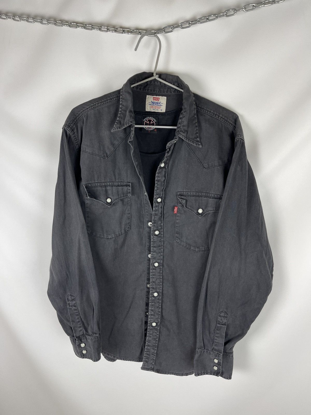 Levi's Levi’s vintage 90s black grey long sleeve shirt red tab Size US M / EU 48-50 / 2 - 2 Thumbnail