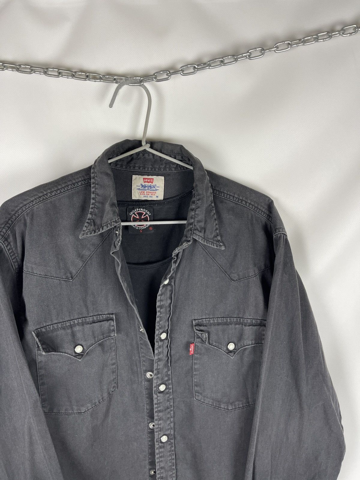 Levi's Levi’s vintage 90s black grey long sleeve shirt red tab Size US M / EU 48-50 / 2 - 6 Thumbnail