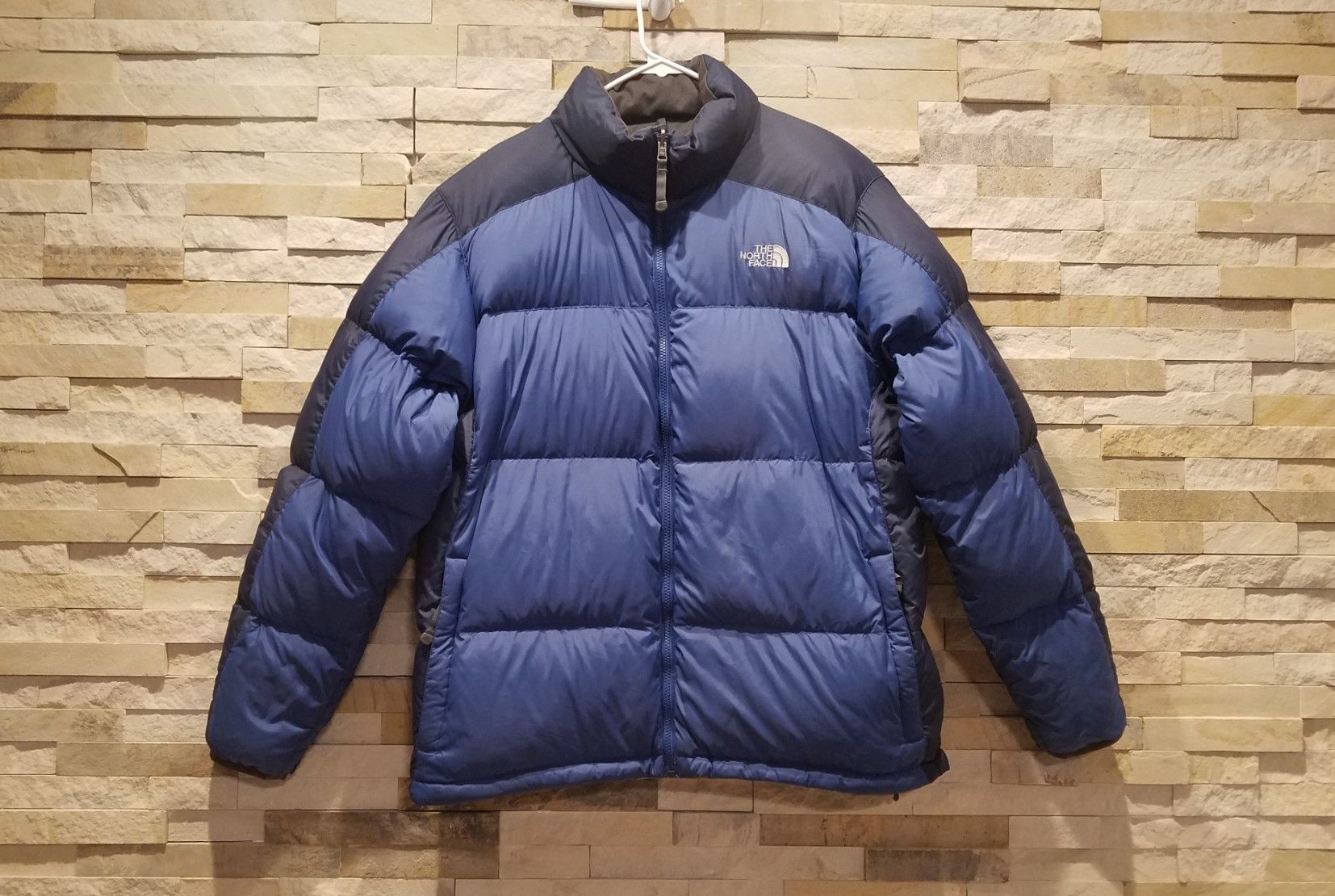 North Face Mens XL Blue Nuptse Down Puffer Jacket Coat