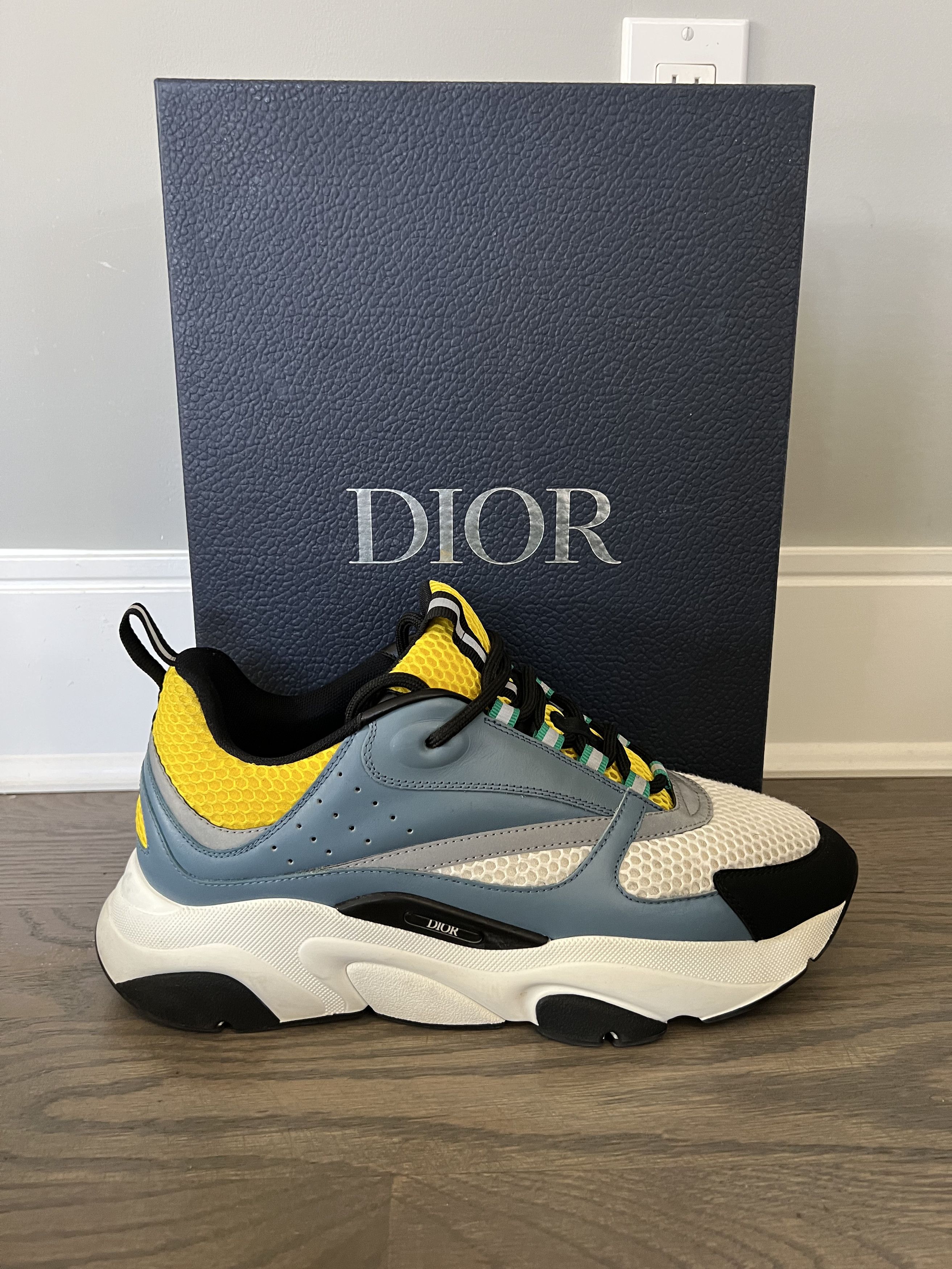 Dior B22 Blue Blue Green White Sneakers Men's Size 43 EU / USA Sz 9.5