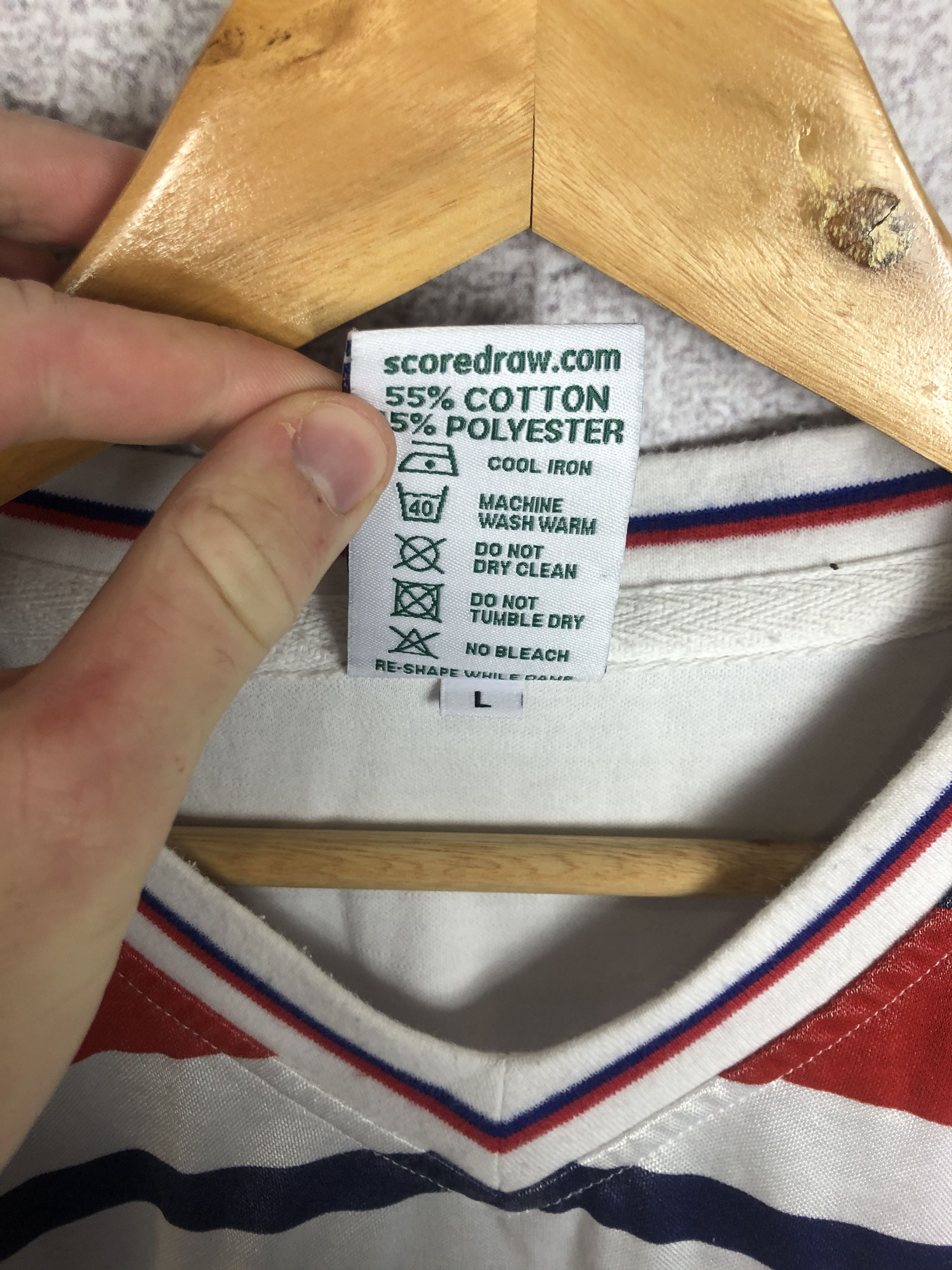 Vintage Vintage England 1980 Home Shirt Soccer Jersey Score Draw Size US L / EU 52-54 / 3 - 5 Thumbnail