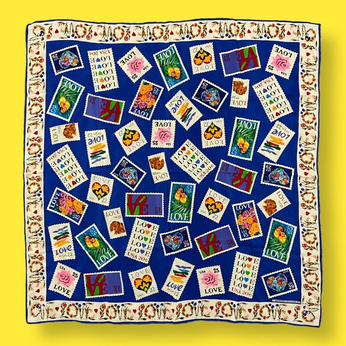 Vintage Vintage Smithsonian Silk Scarf Love Stamps 90s Collectible Grailed