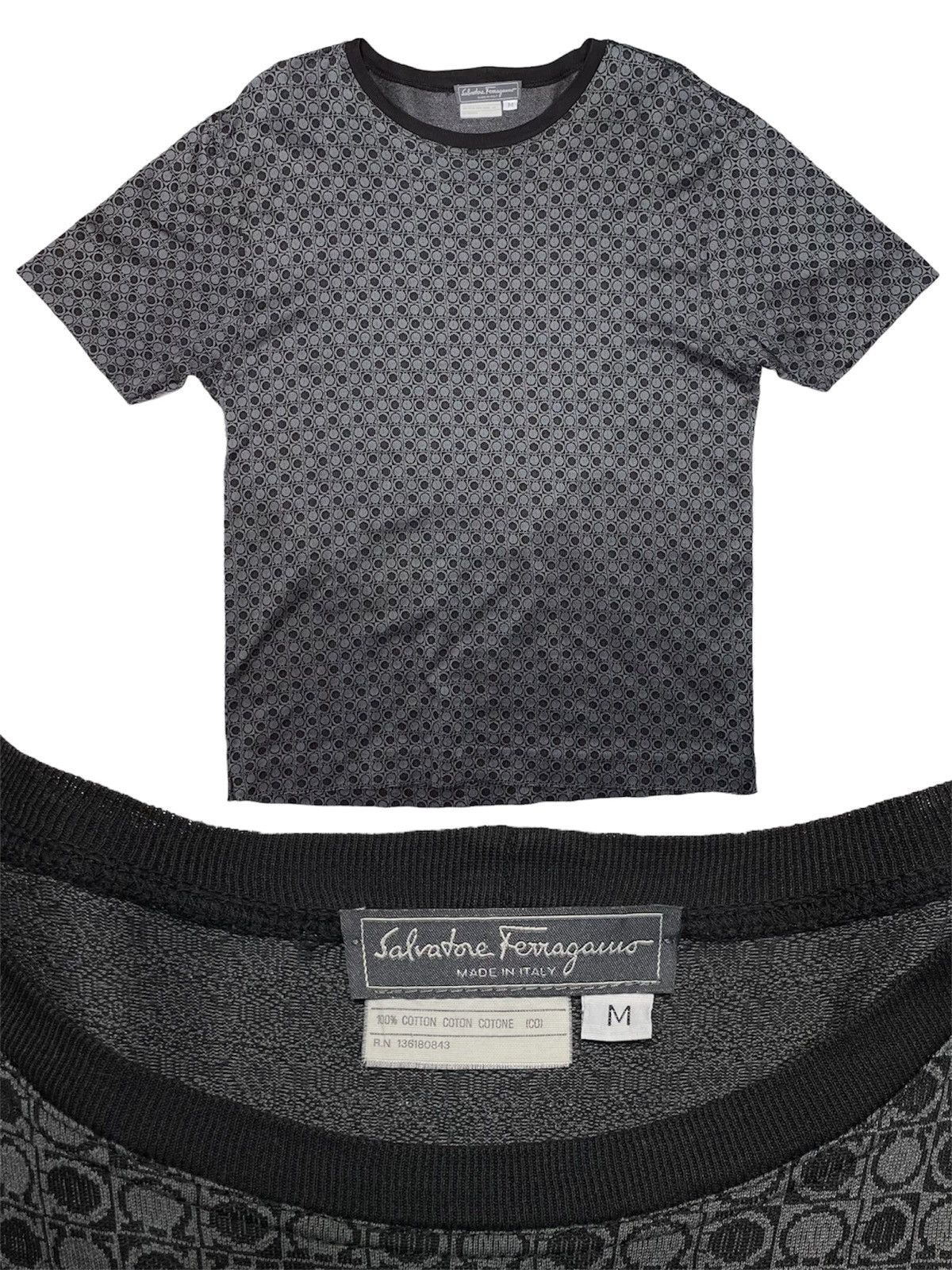Salvatore Ferragamo Vintage iconic Salvatore Ferragamo Polkadot Monogram Tee Size US M / EU 48-50 / 2 - 1 Thumbnail