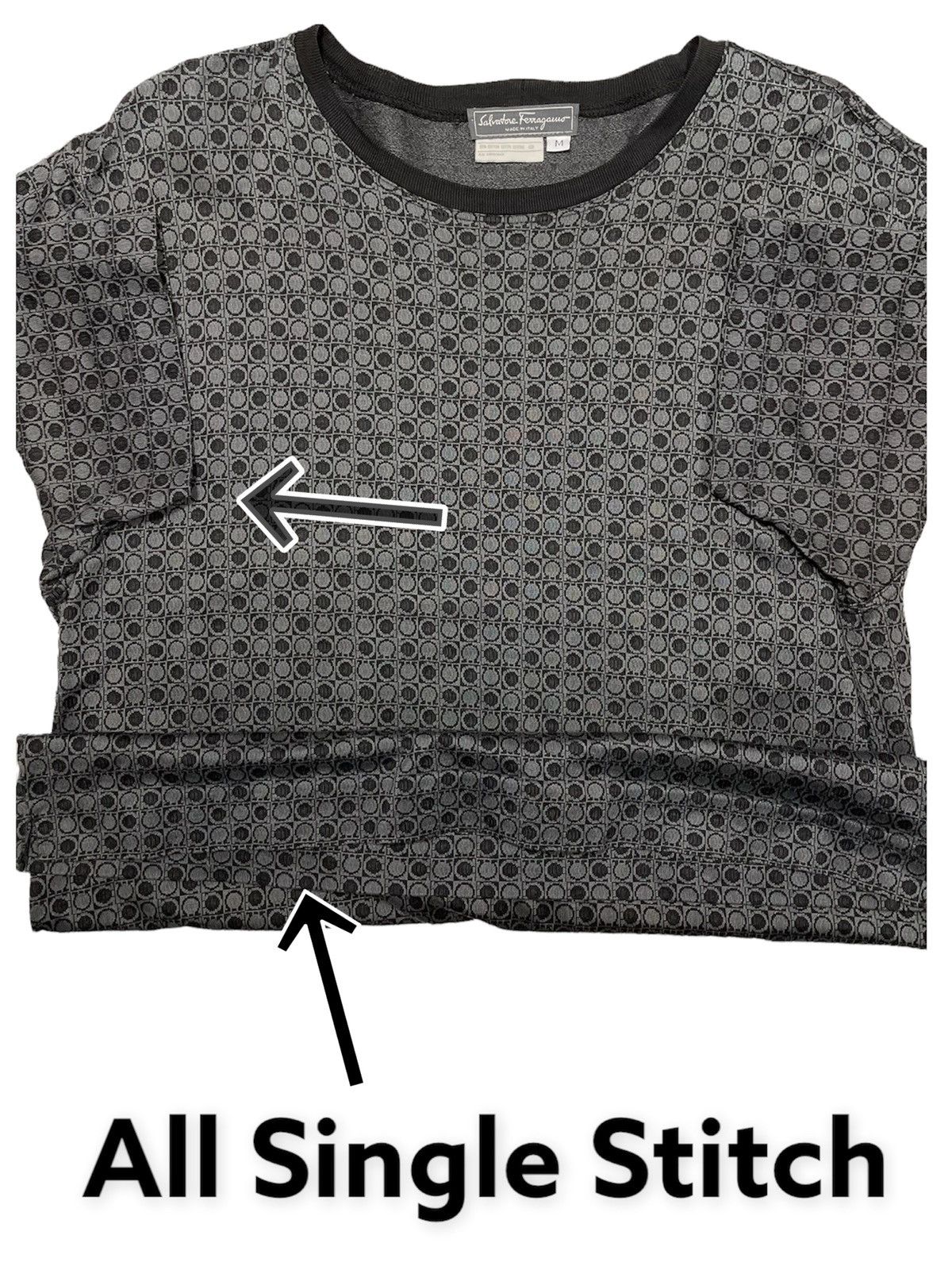 Salvatore Ferragamo Vintage iconic Salvatore Ferragamo Polkadot Monogram Tee Size US M / EU 48-50 / 2 - 3 Thumbnail