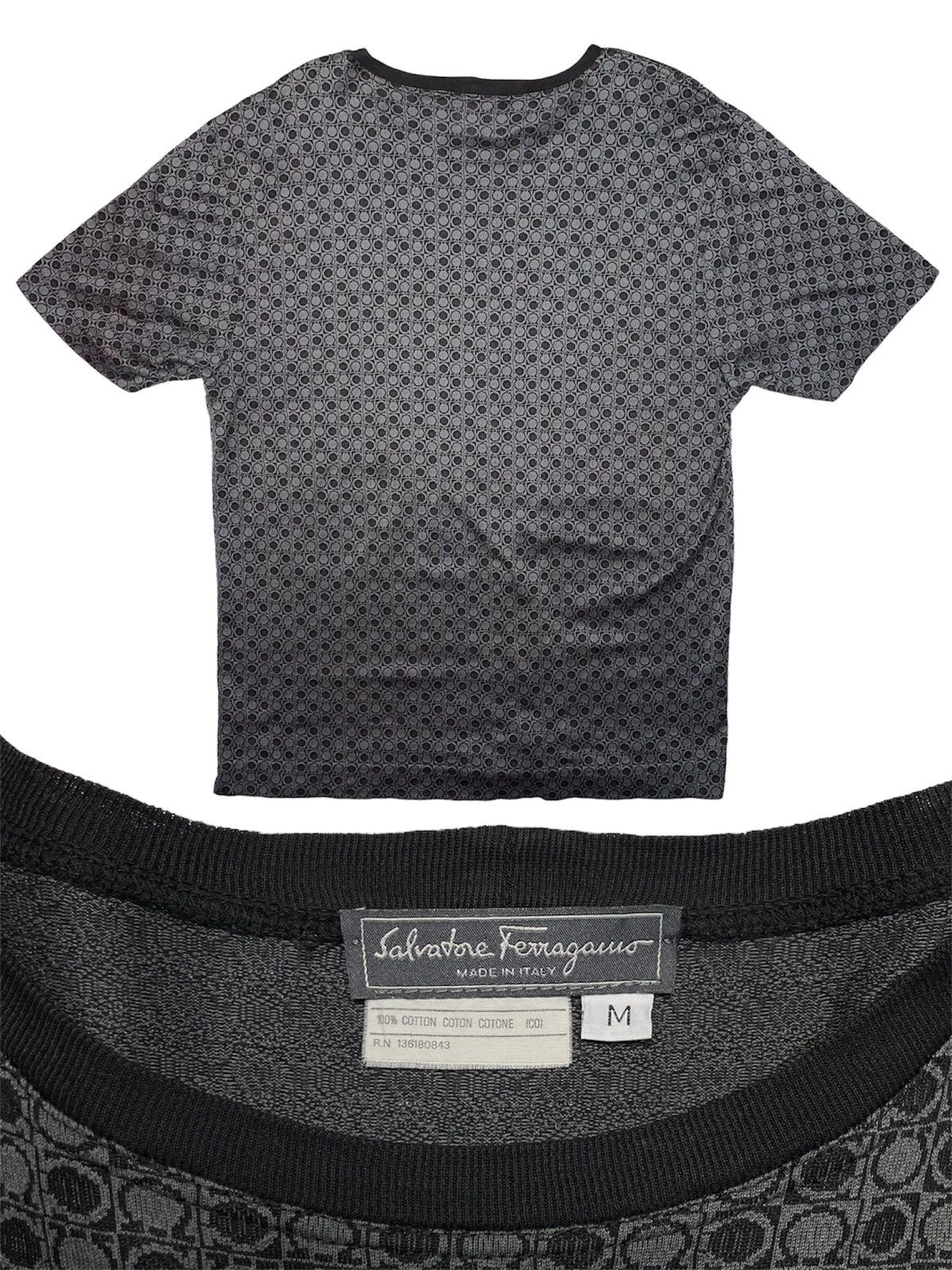 Salvatore Ferragamo Vintage iconic Salvatore Ferragamo Polkadot Monogram Tee Size US M / EU 48-50 / 2 - 2 Thumbnail
