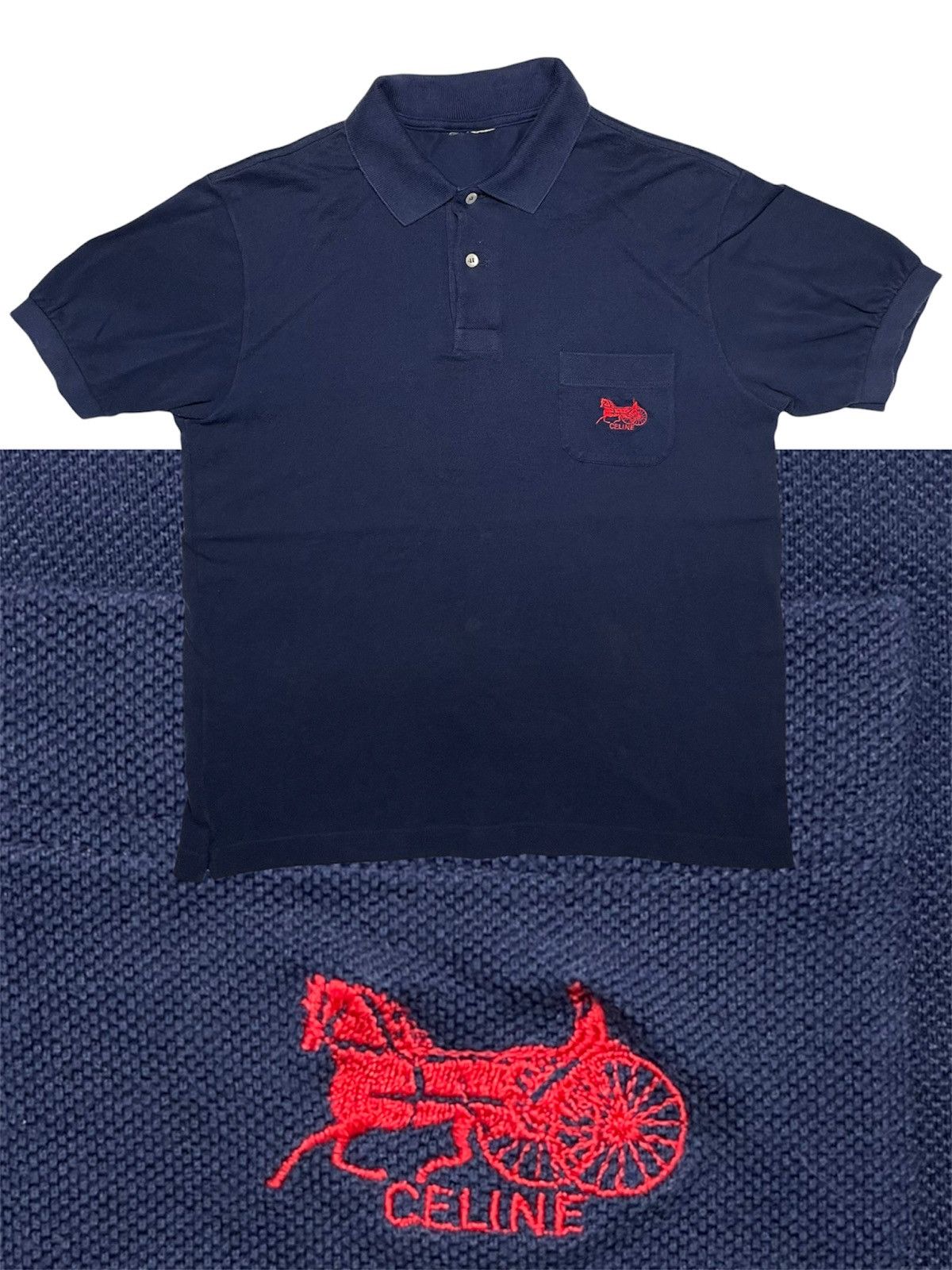 Celine Vintage Celine 90s embroidery shirt polo designer Size US M / EU 48-50 / 2 - 3 Thumbnail