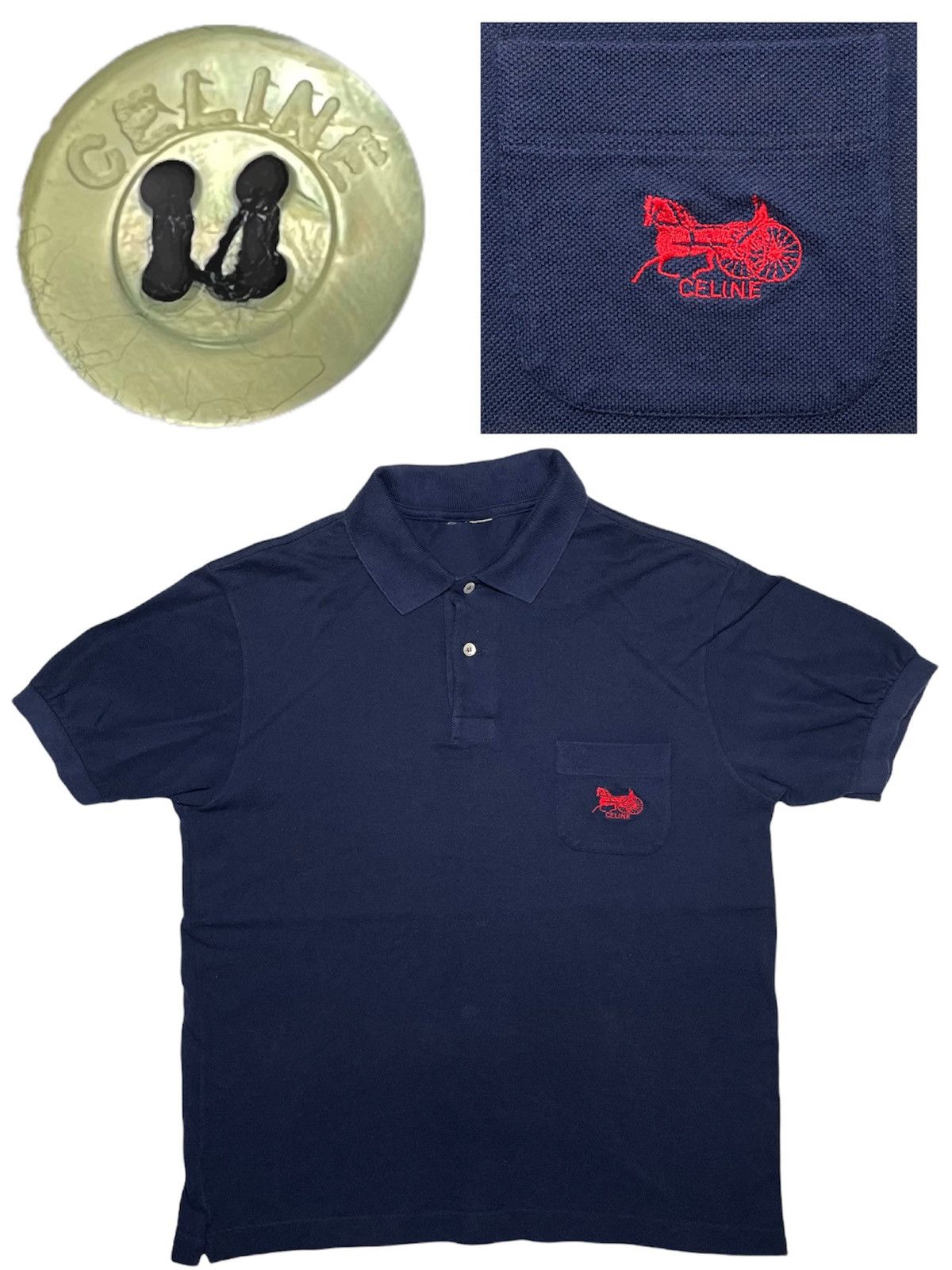 Celine Vintage Celine 90s embroidery shirt polo designer Size US M / EU 48-50 / 2 - 1 Thumbnail