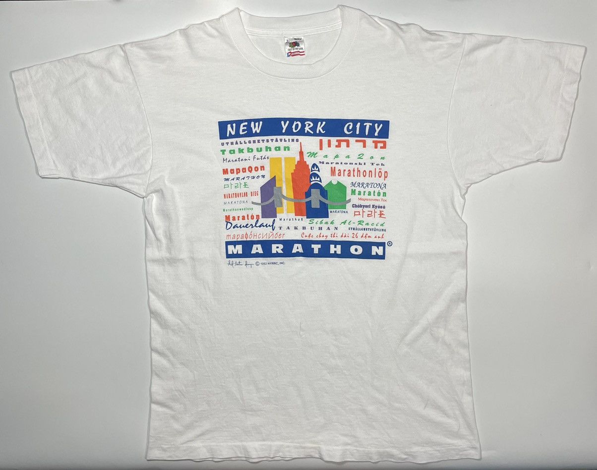 Vintage Vintage 1992 New York City Marathon 90s run nyrrc rare clean Size US L / EU 52-54 / 3 - 3 Thumbnail