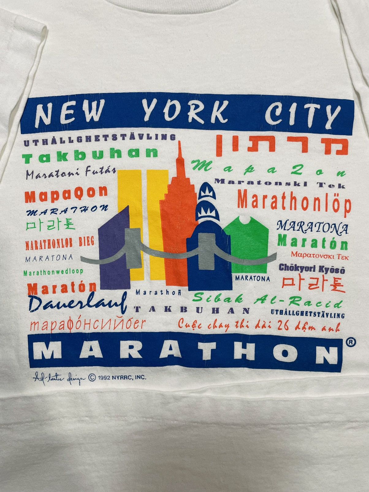 Vintage Vintage 1992 New York City Marathon 90s run nyrrc rare clean Size US L / EU 52-54 / 3 - 6 Thumbnail