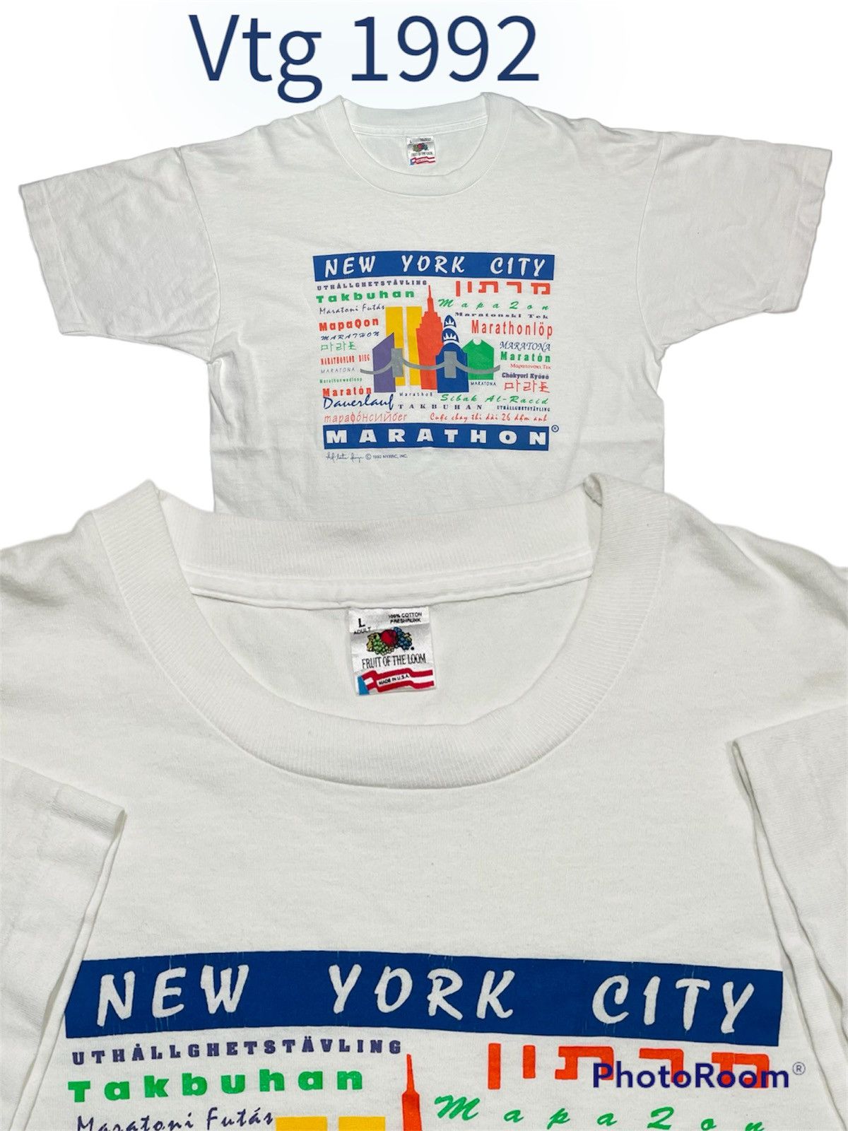 Vintage Vintage 1992 New York City Marathon 90s run nyrrc rare clean Size US L / EU 52-54 / 3 - 2 Thumbnail