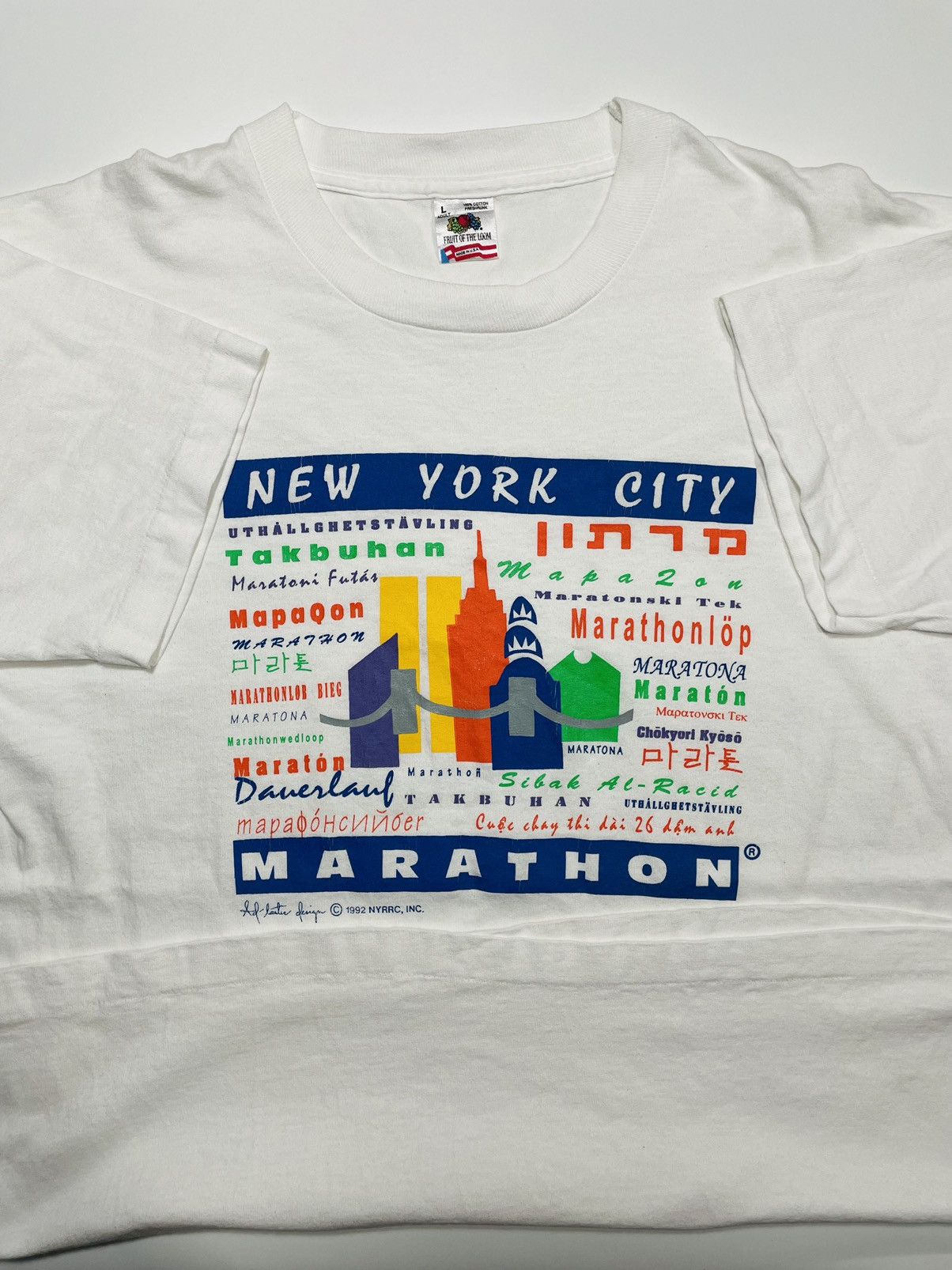 Vintage Vintage 1992 New York City Marathon 90s run nyrrc rare clean Size US L / EU 52-54 / 3 - 5 Thumbnail