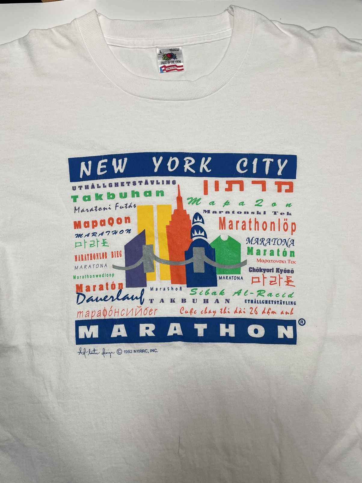 Vintage Vintage 1992 New York City Marathon 90s run nyrrc rare clean Size US L / EU 52-54 / 3 - 4 Thumbnail