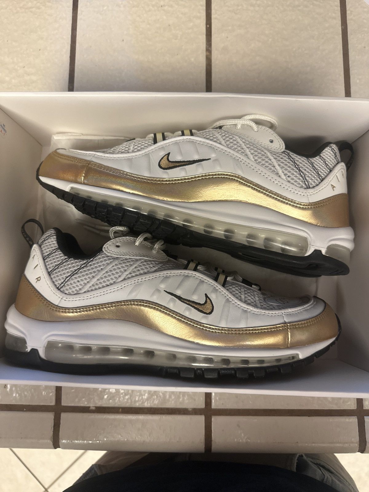 Nike Air Max 98 White Gold Grailed